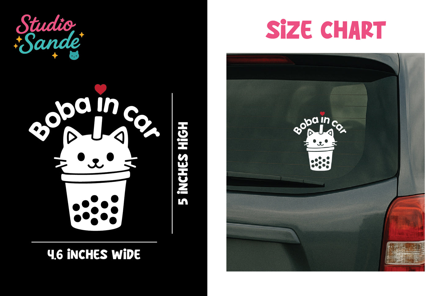 Cat Boba in Car Transfer Decal