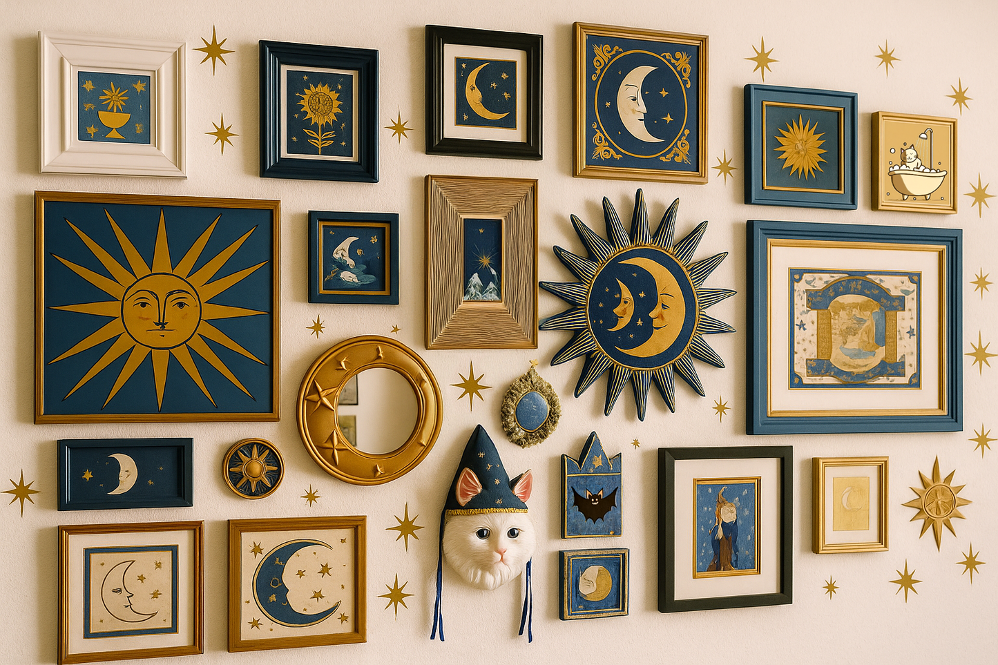 Retro Gold Star Decal Set – 5 Mid-Century Star Designs