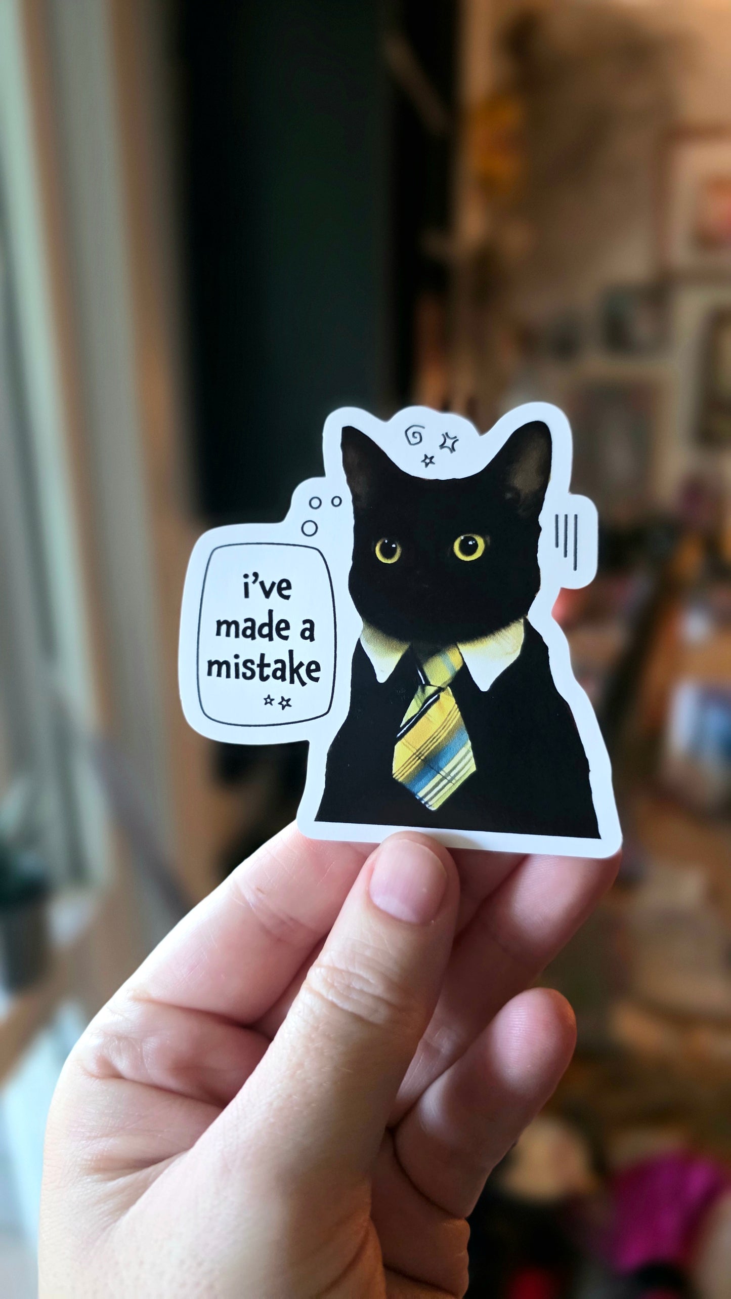 Business Cat Mistake Sticker