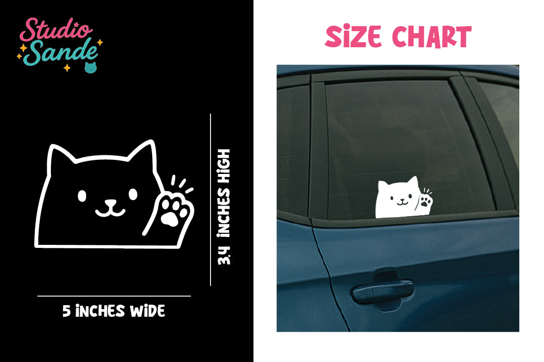Waving Cat Transfer Decal