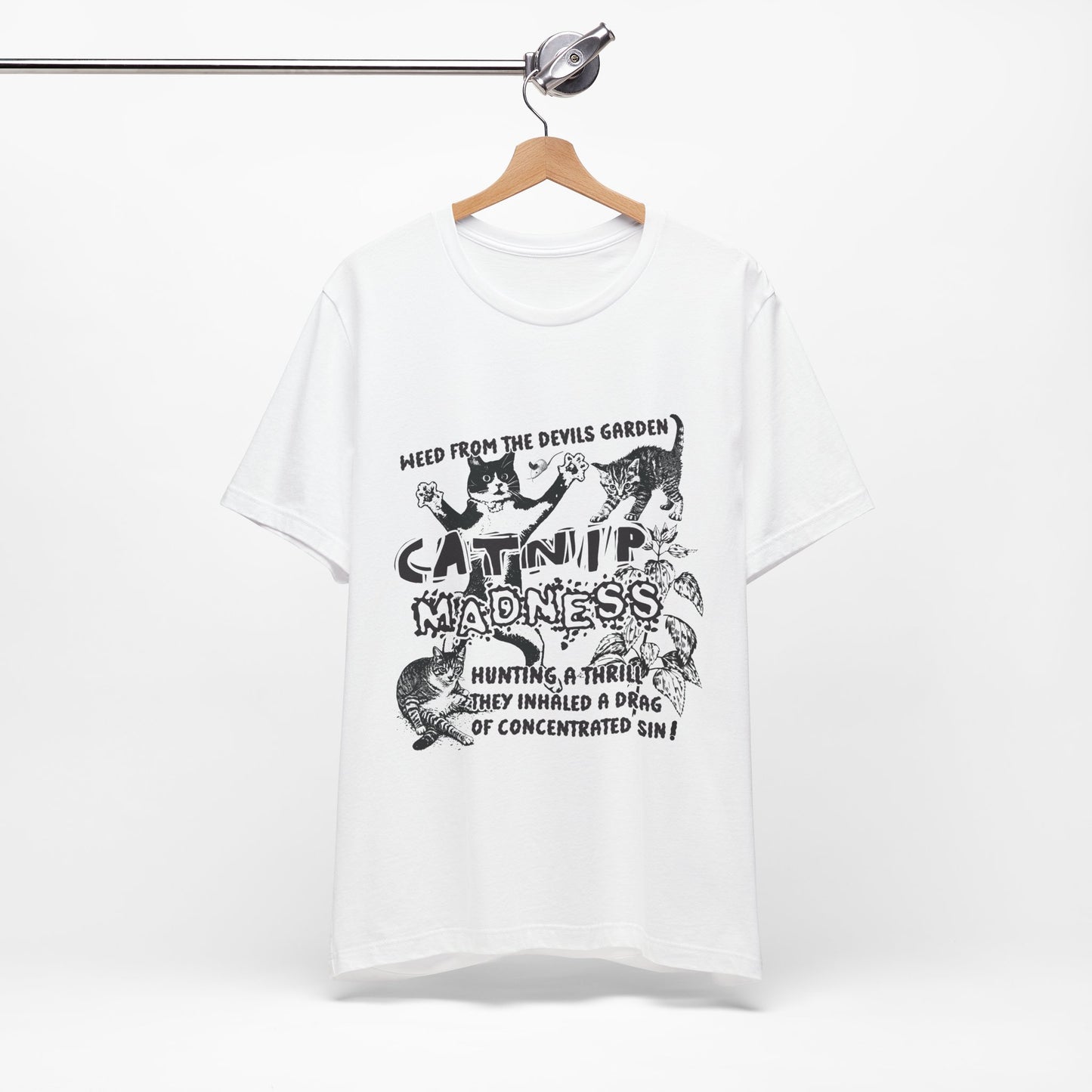 Catnip Madness Funny Retro Cat Unisex Jersey Short Sleeve Tee