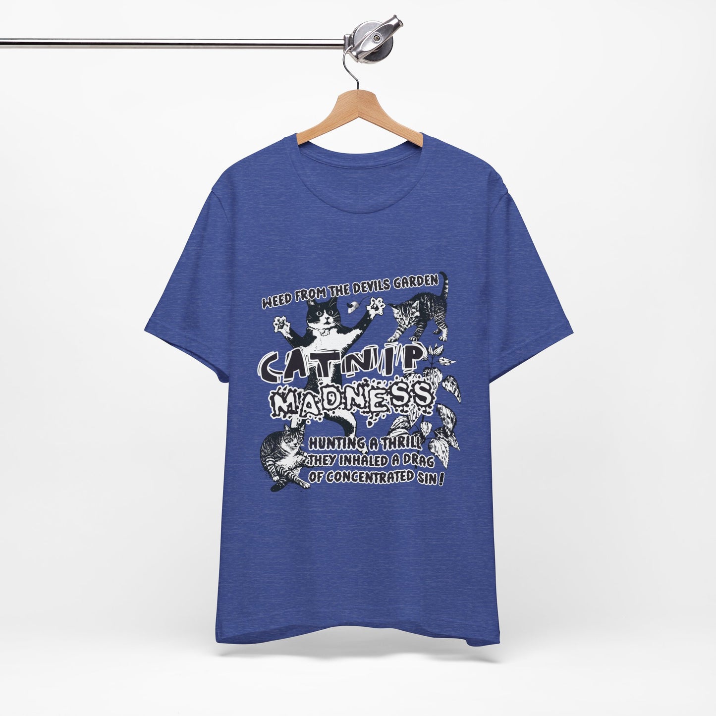 Catnip Madness Funny Retro Cat Unisex Jersey Short Sleeve Tee