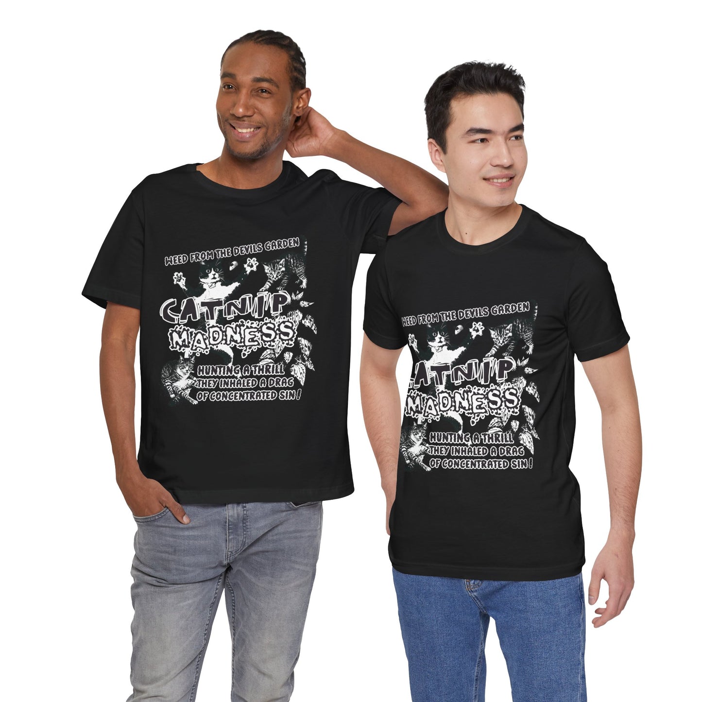 Catnip Madness Funny Retro Cat Unisex Jersey Short Sleeve Tee
