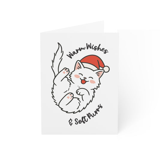 Soft Purrs Santa Cat Greeting Cards (1, 10, 30, and 50pcs)