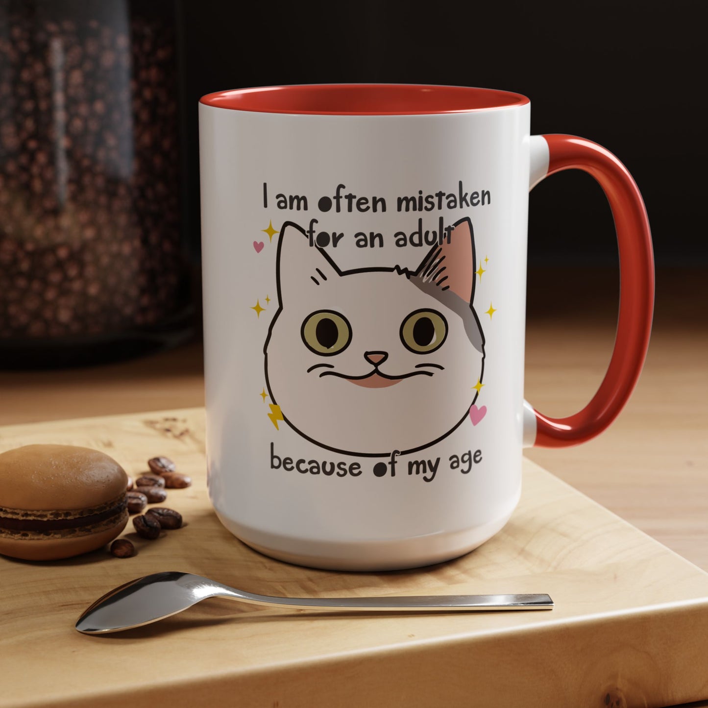 Mistaken For an Adult Cat Accent Coffee Mug (11, 15oz)