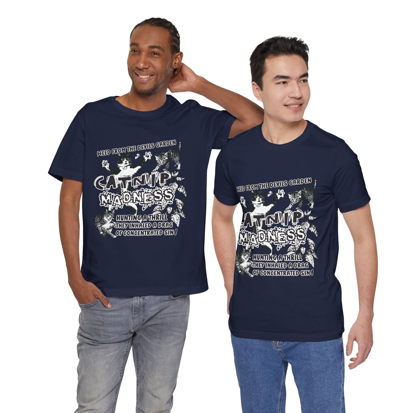 Catnip Madness Funny Retro Cat Unisex Jersey Short Sleeve Tee