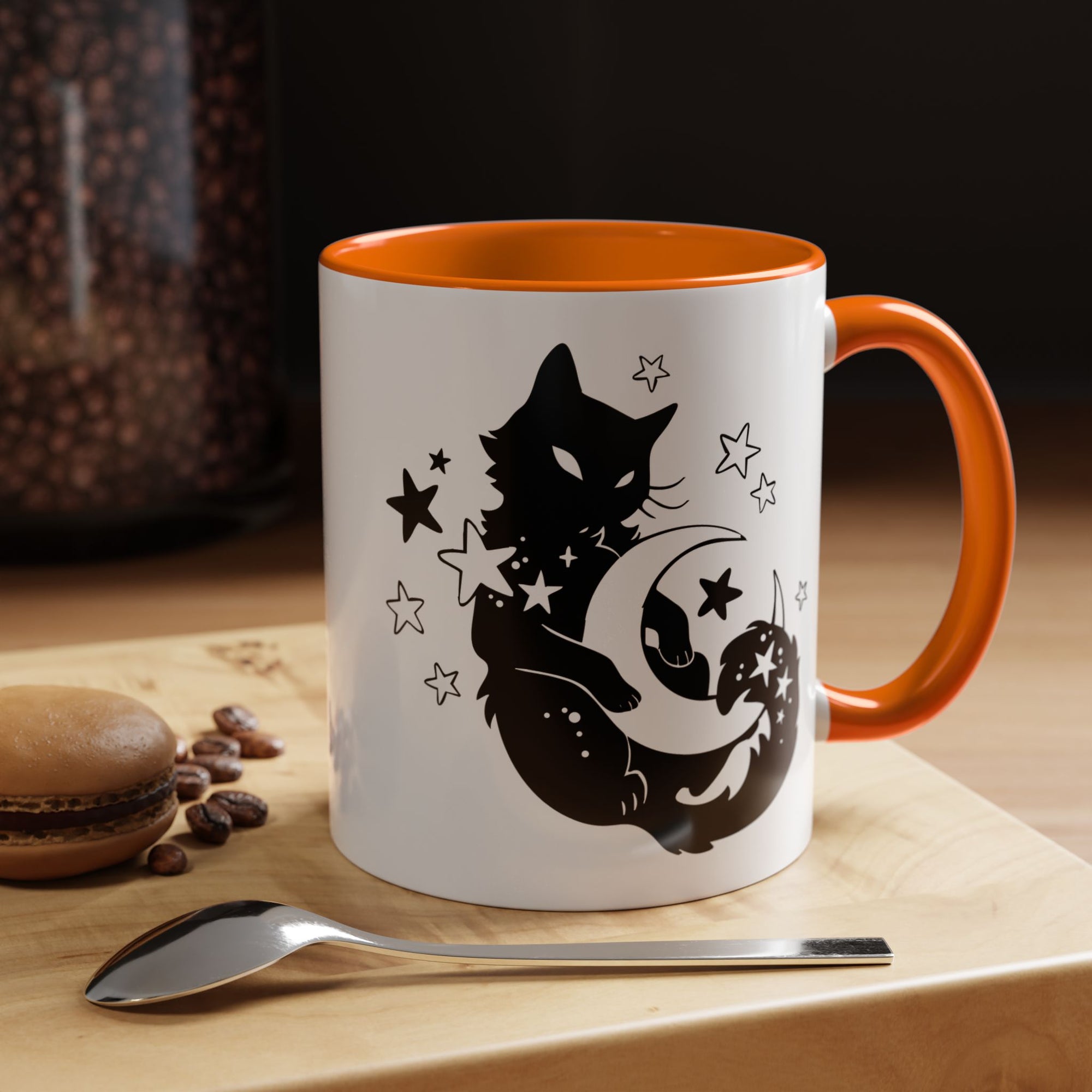 Moon Kitty Amongst the Stars Accent Coffee Mug (11, 15oz)