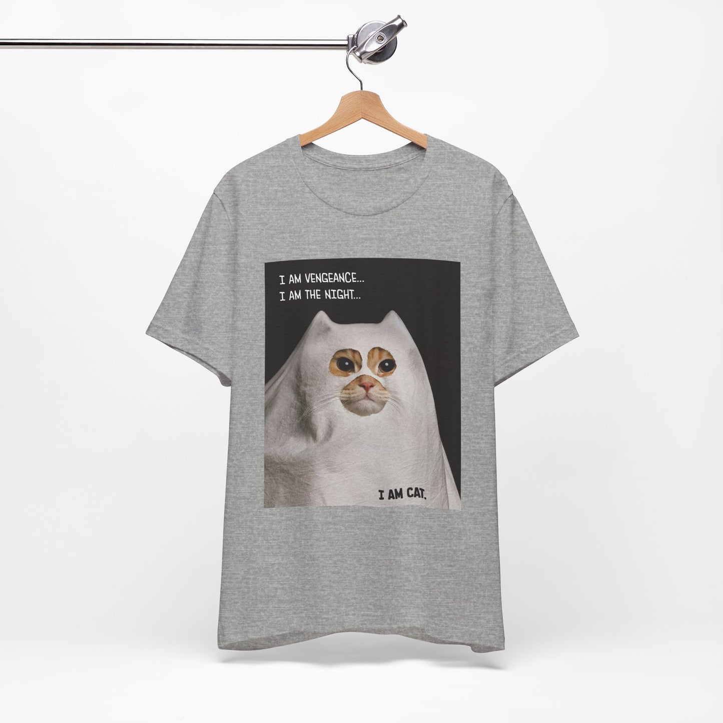 I Am Vengeance Cat Shirt Funny Cat in Ghost Costume Tee I Am the Night Meme TShirt