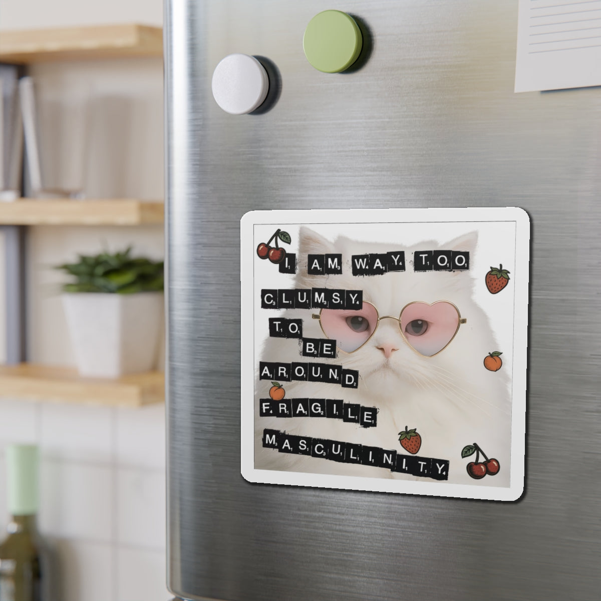 Fragile Masculinity Cat Die-Cut Magnets