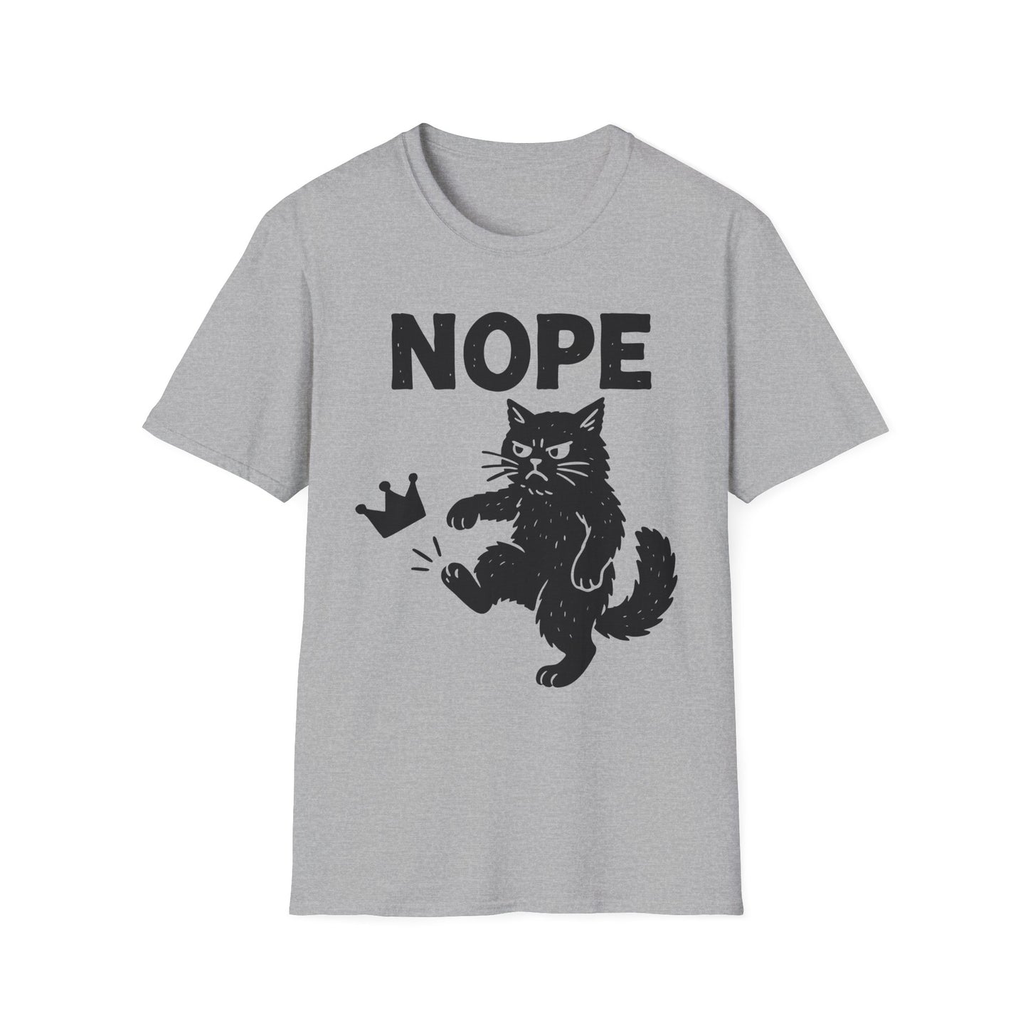 No Kings Cat Shirt Anti Royalty Protest Tee with  Cat Kicking Crown