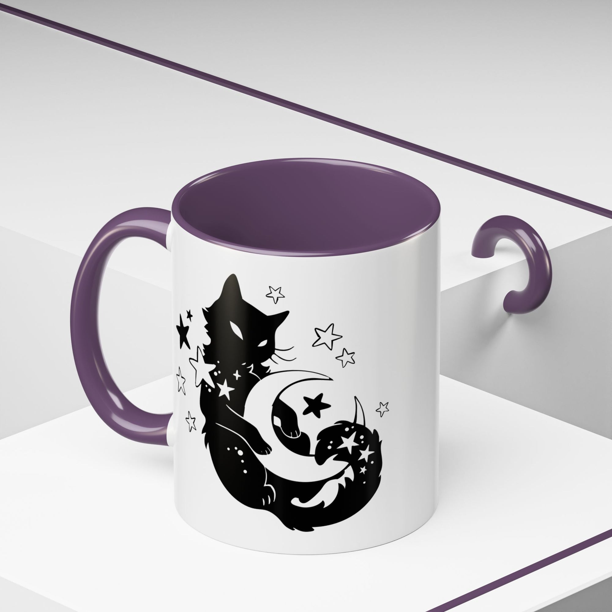 Moon Kitty Amongst the Stars Accent Coffee Mug (11, 15oz)