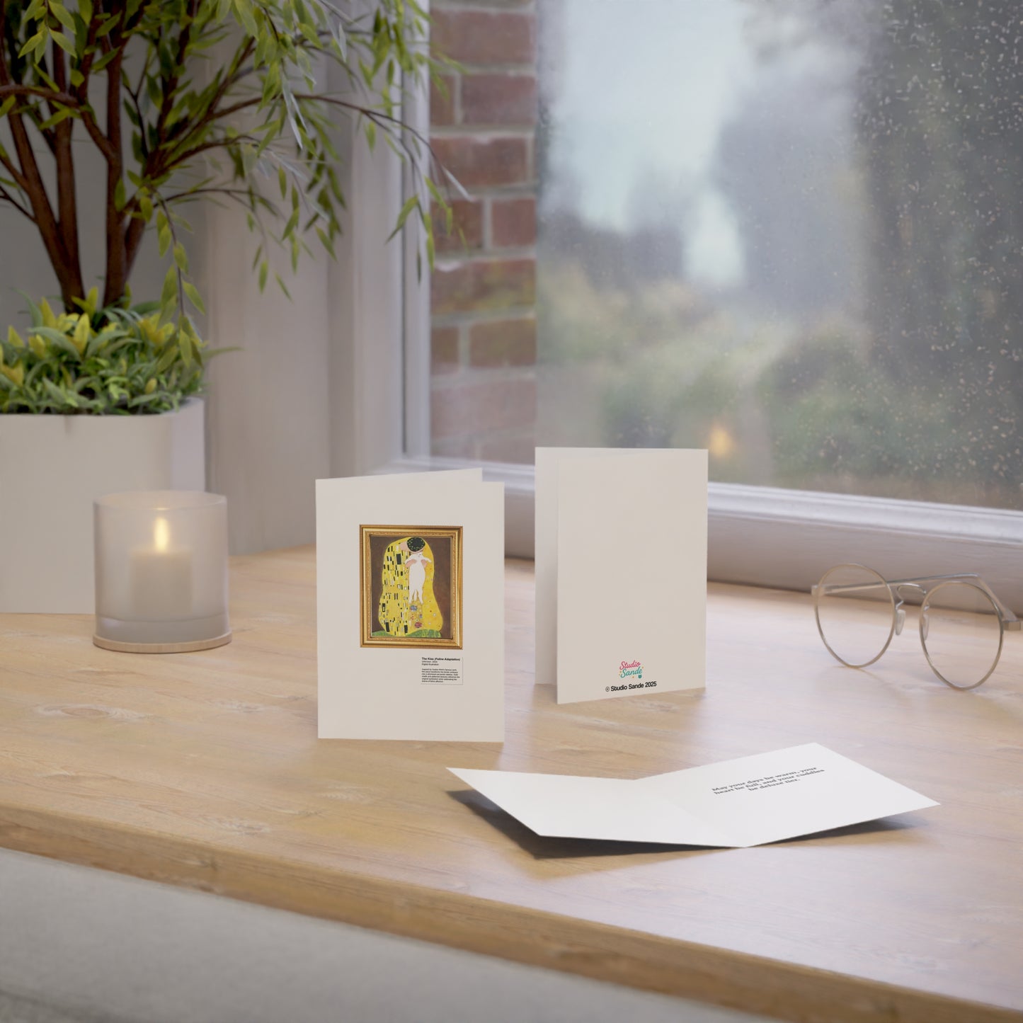 Klimt Cat The Kiss Greeting Cards (1, 10, 30, and 50pcs)