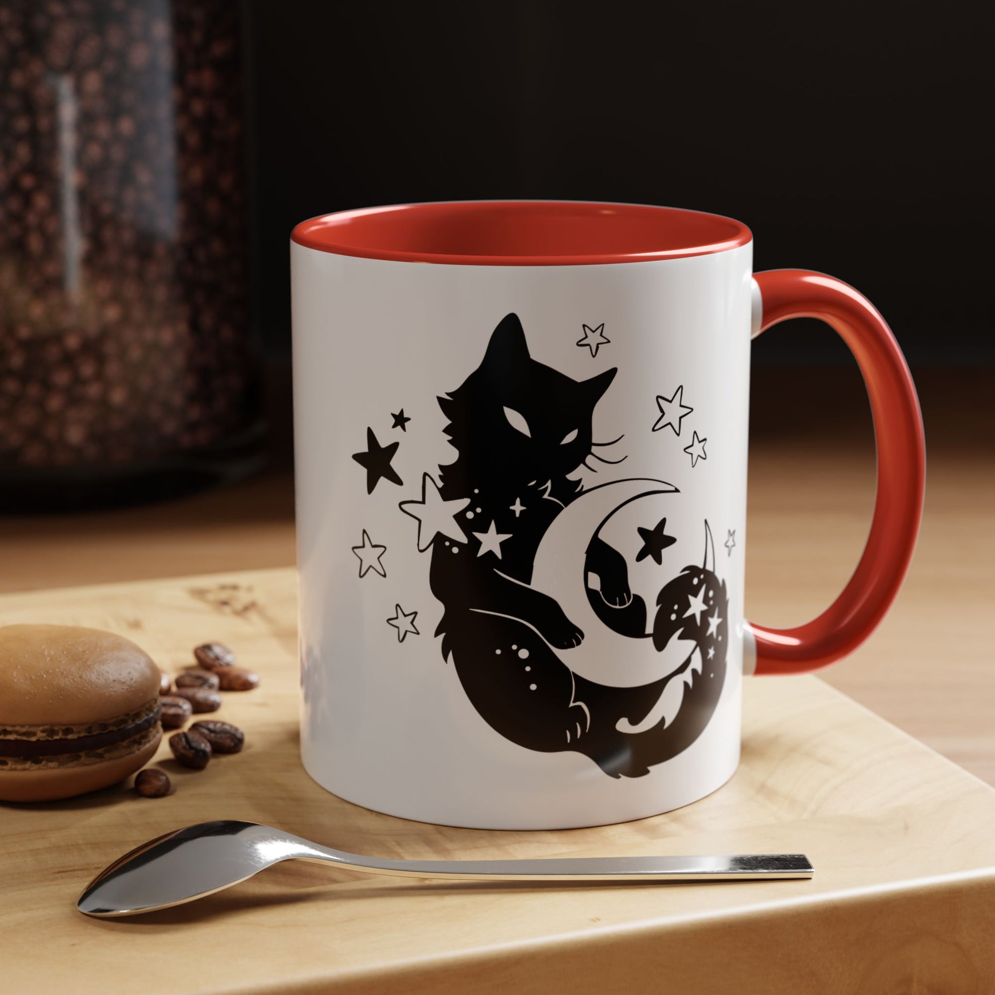 Moon Kitty Amongst the Stars Accent Coffee Mug (11, 15oz)