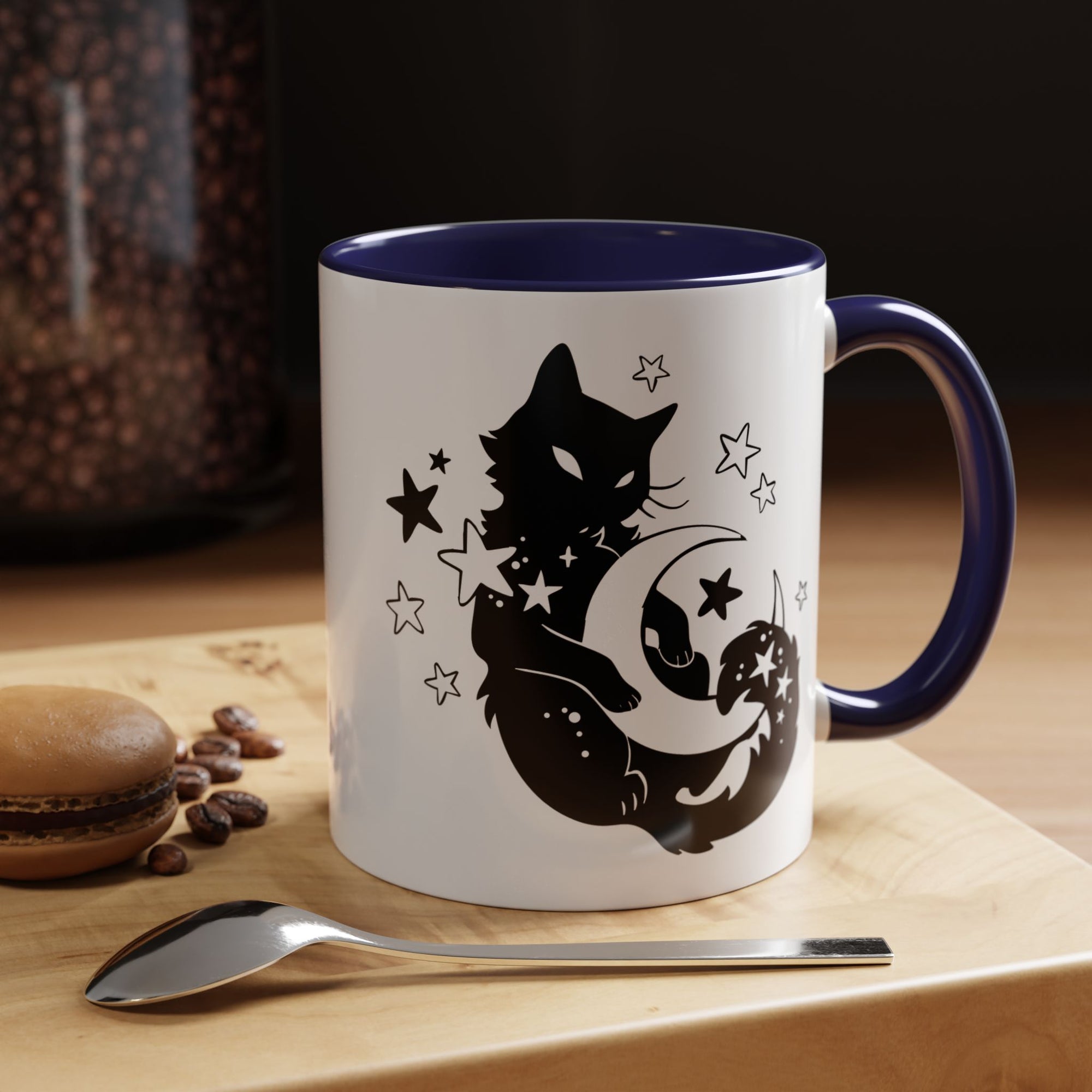 Moon Kitty Amongst the Stars Accent Coffee Mug (11, 15oz)
