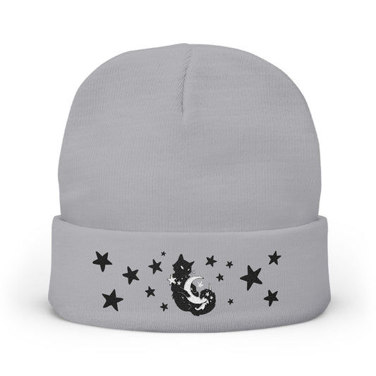 Moon Kitty Amongst the Stars Knit Beanie (Embroidery)