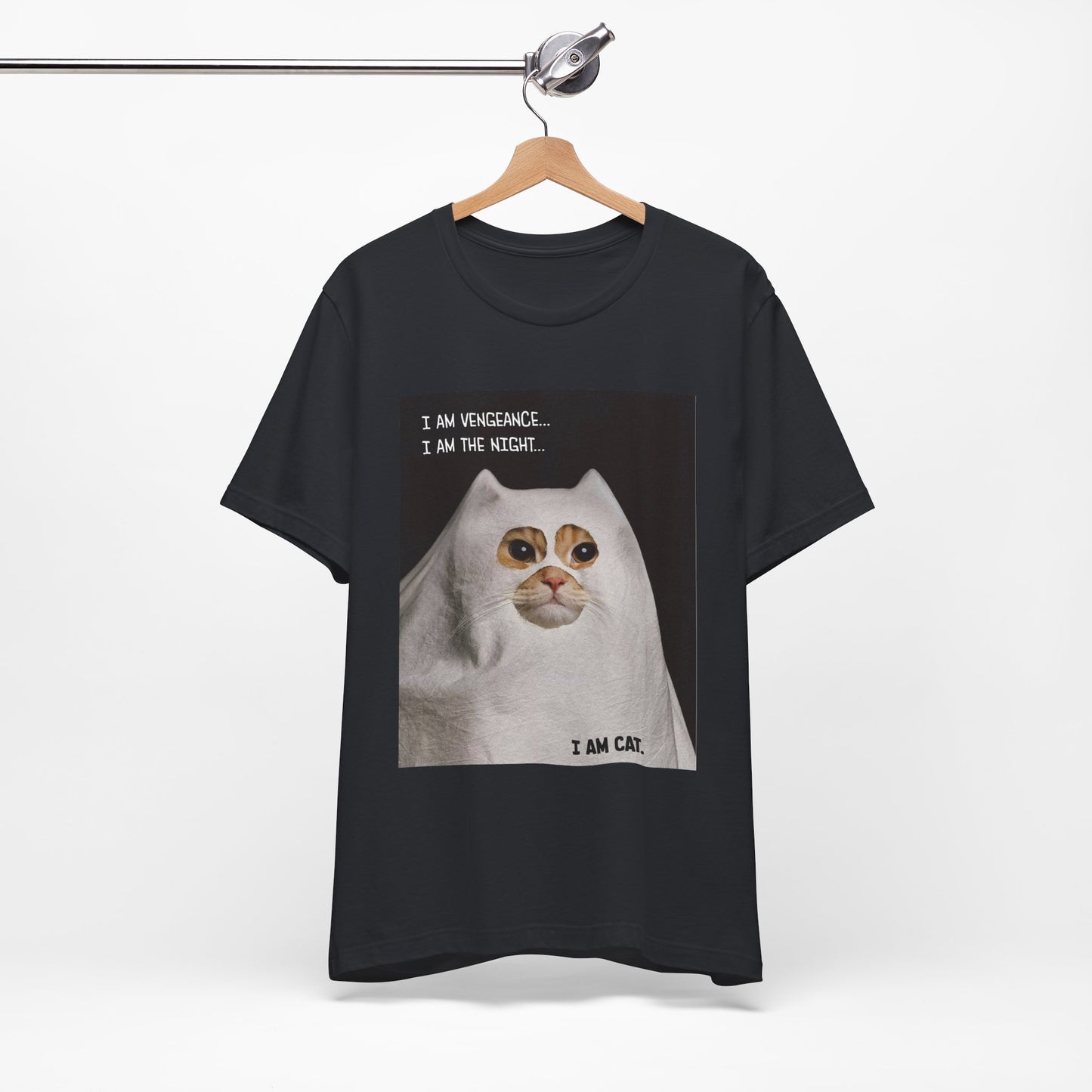 I Am Vengeance Cat Shirt Funny Cat in Ghost Costume Tee I Am the Night Meme TShirt