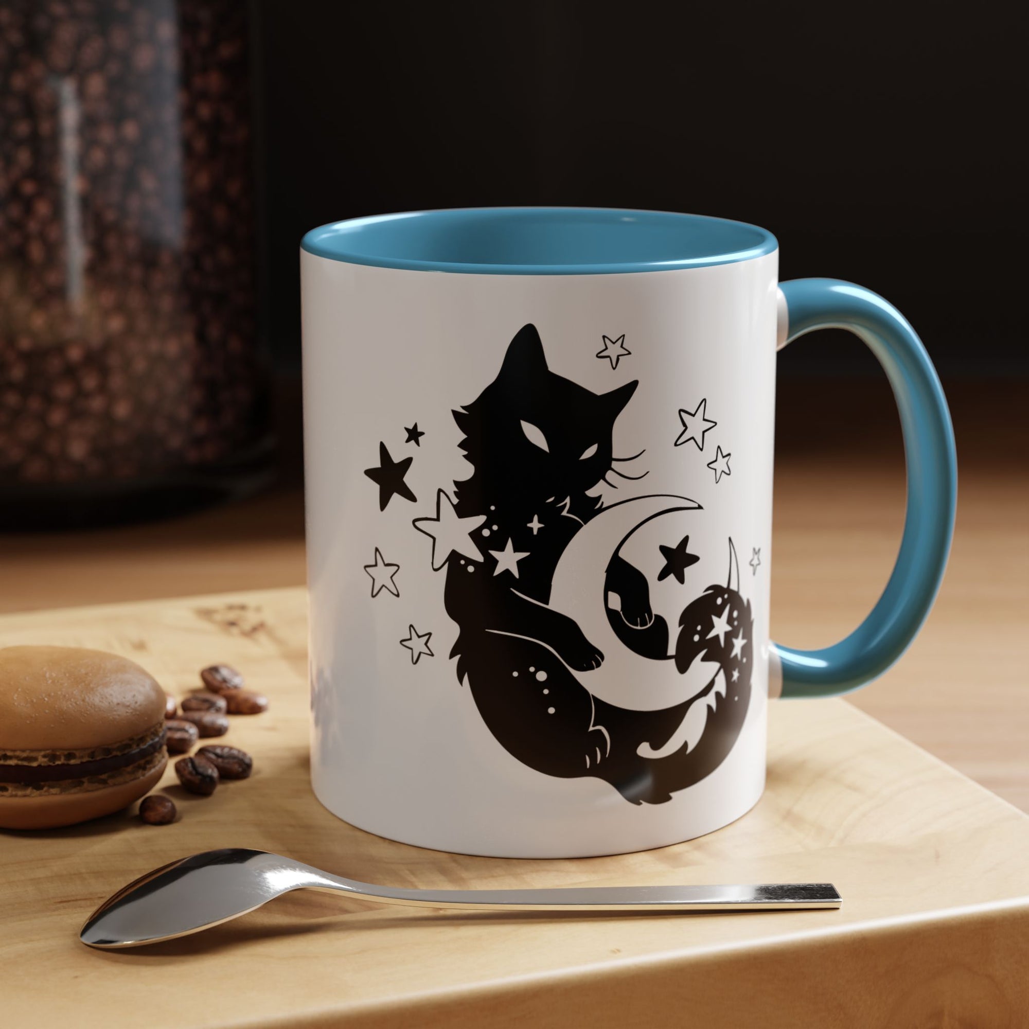 Moon Kitty Amongst the Stars Accent Coffee Mug (11, 15oz)