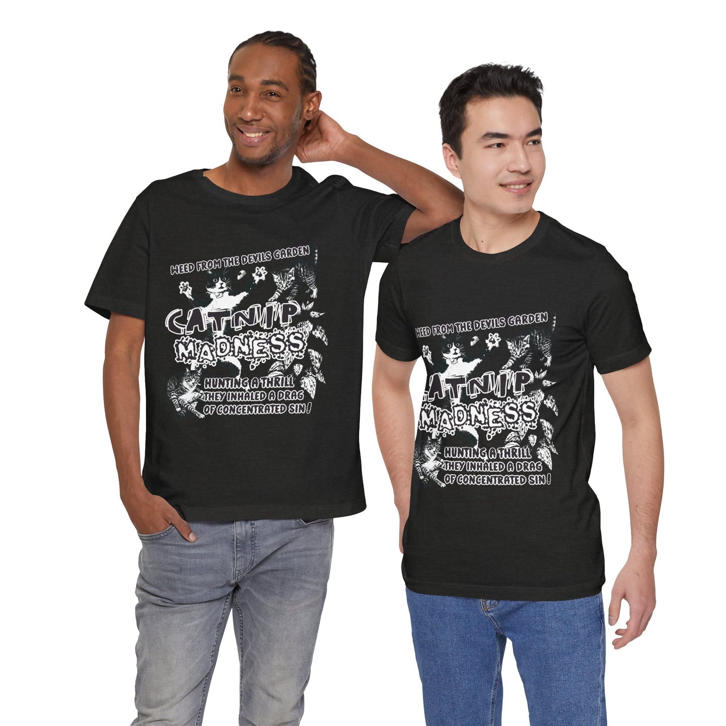 Catnip Madness Funny Retro Cat Unisex Jersey Short Sleeve Tee
