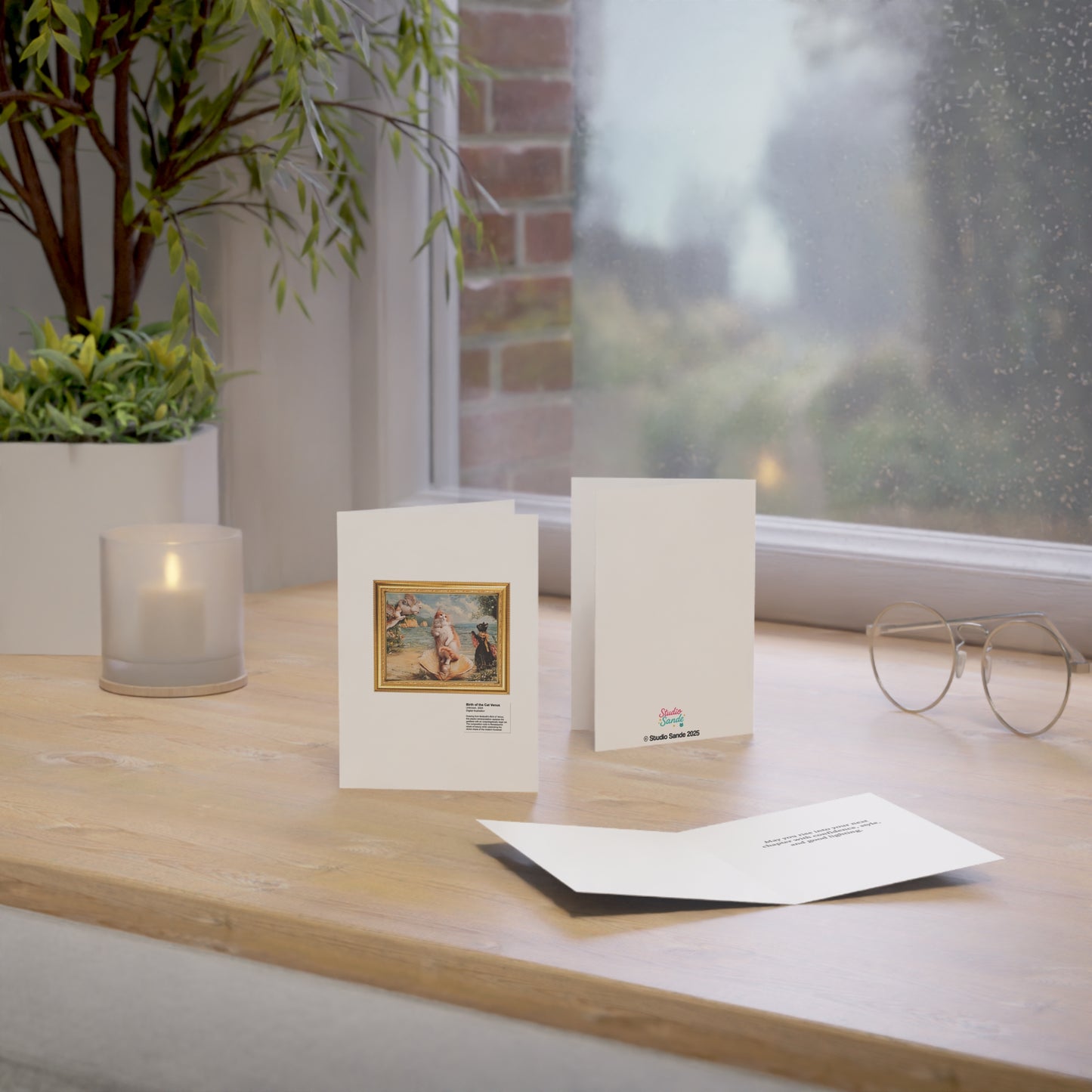 Birth of Cat Venus Greeting Cards (1, 10, 30, and 50pcs)