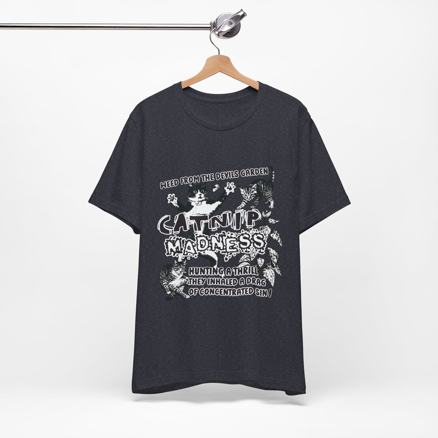 Catnip Madness Funny Retro Cat Unisex Jersey Short Sleeve Tee