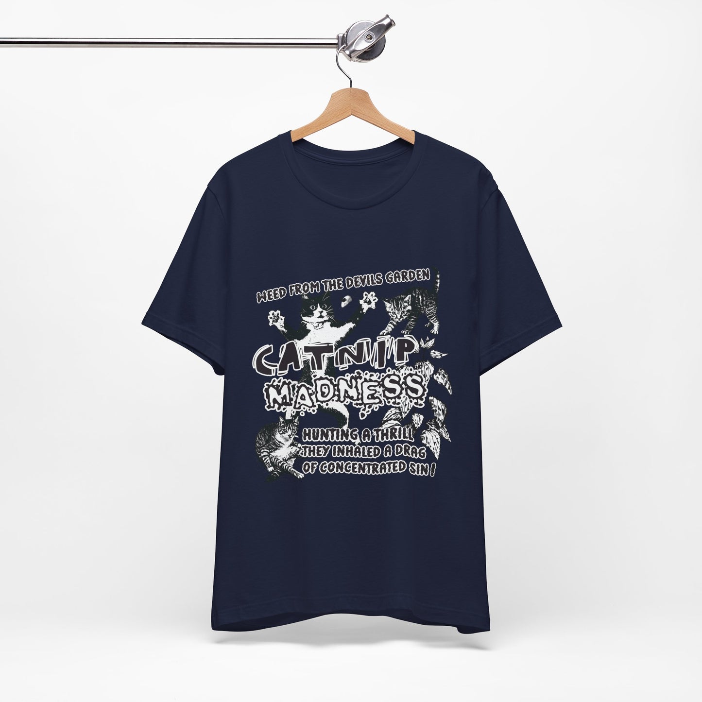 Catnip Madness Funny Retro Cat Unisex Jersey Short Sleeve Tee