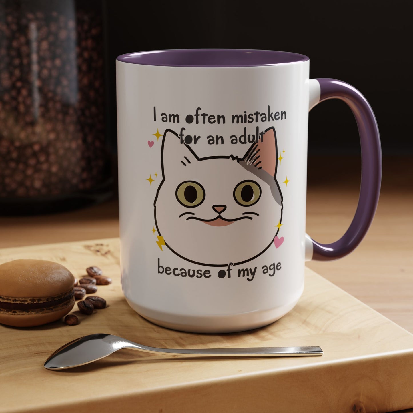 Mistaken For an Adult Cat Accent Coffee Mug (11, 15oz)