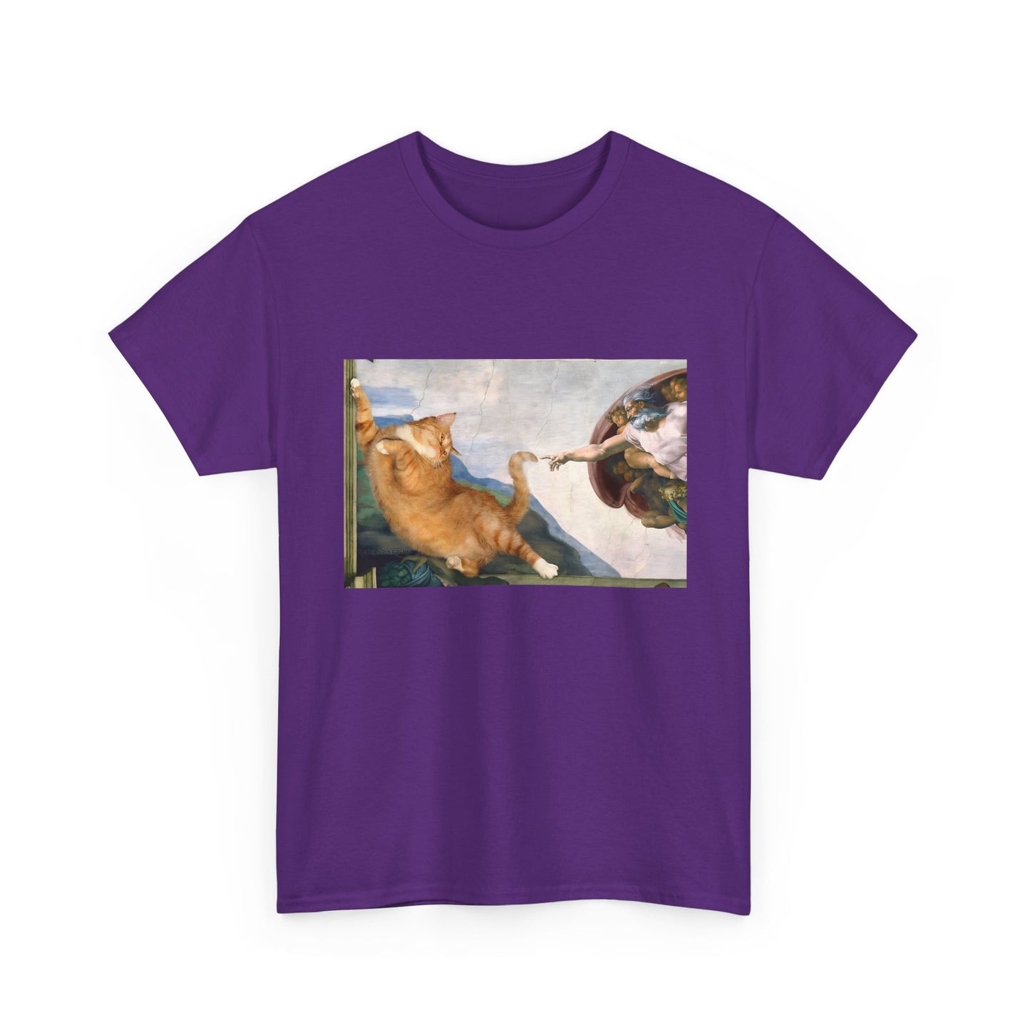 The Creation of Catdam T-Shirt Funny Renaissance Cat Tee