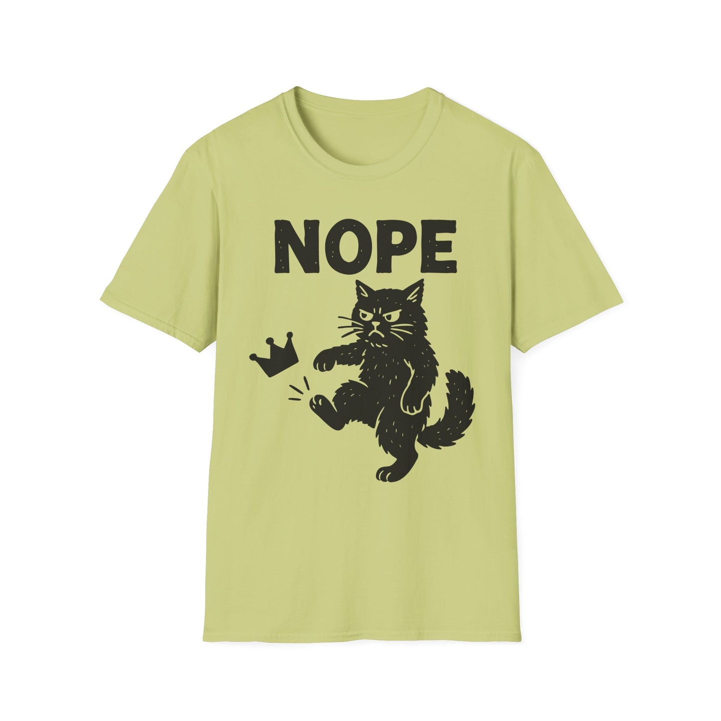 No Kings Cat Shirt Anti Royalty Protest Tee with  Cat Kicking Crown