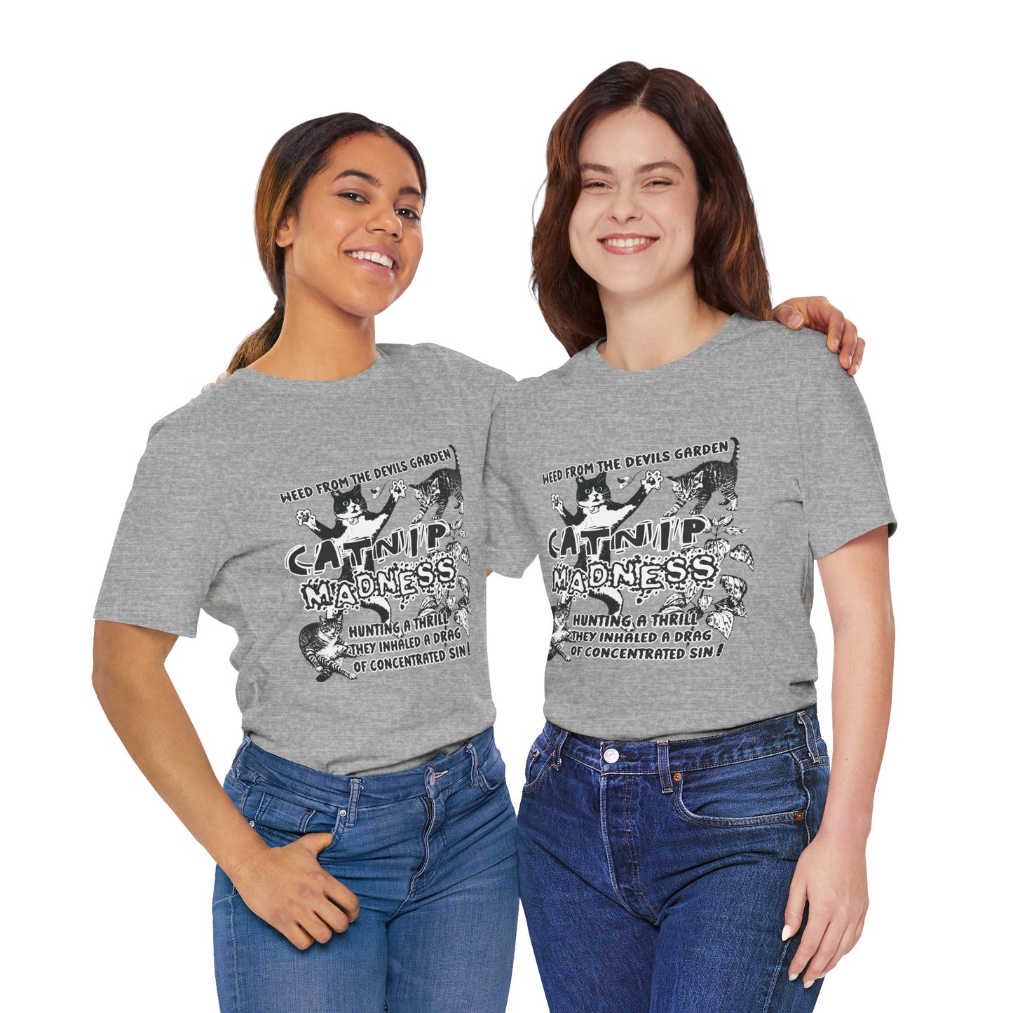Catnip Madness Funny Retro Cat Unisex Jersey Short Sleeve Tee