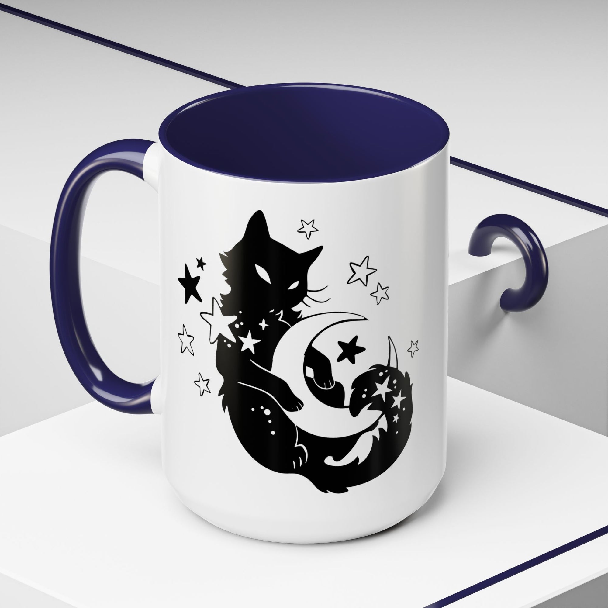 Moon Kitty Amongst the Stars Accent Coffee Mug (11, 15oz)
