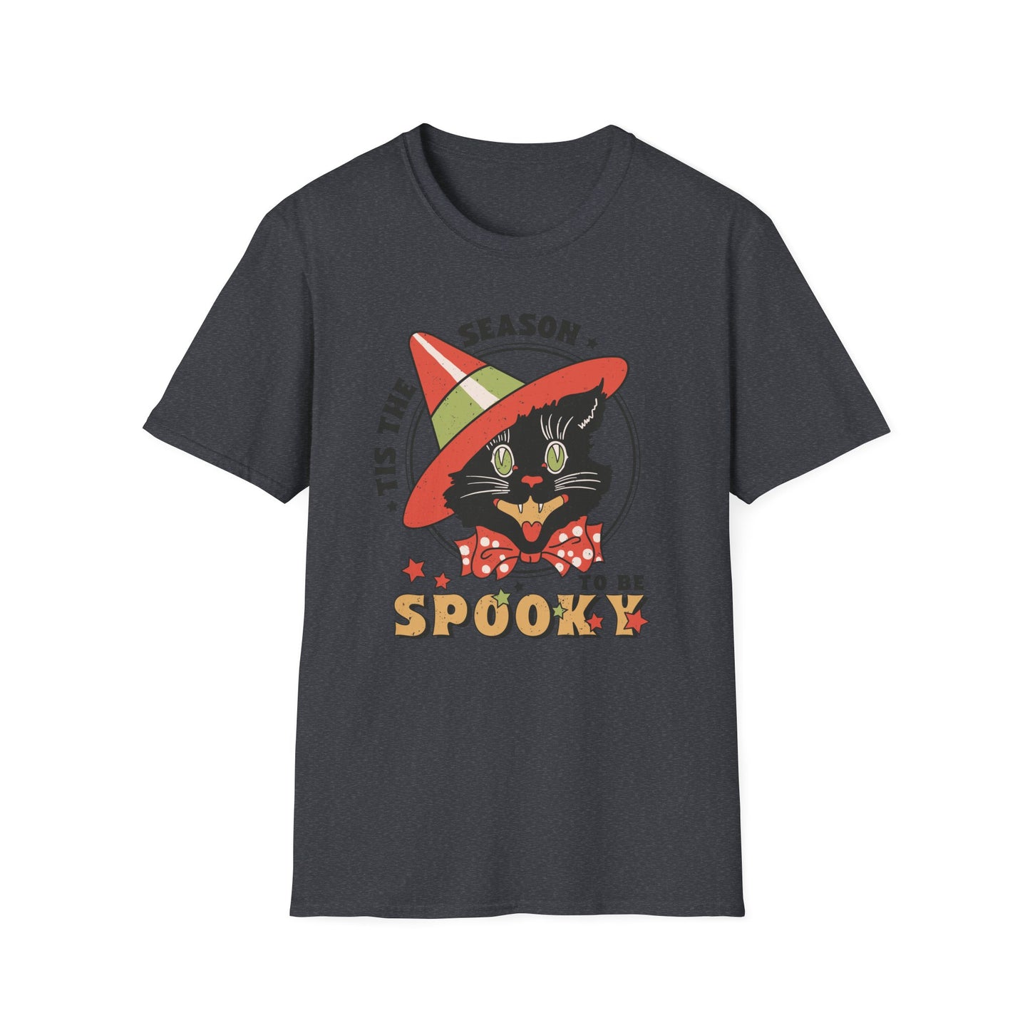 Halloween Cat Spooky Season Vintage Distressed Style Shirt