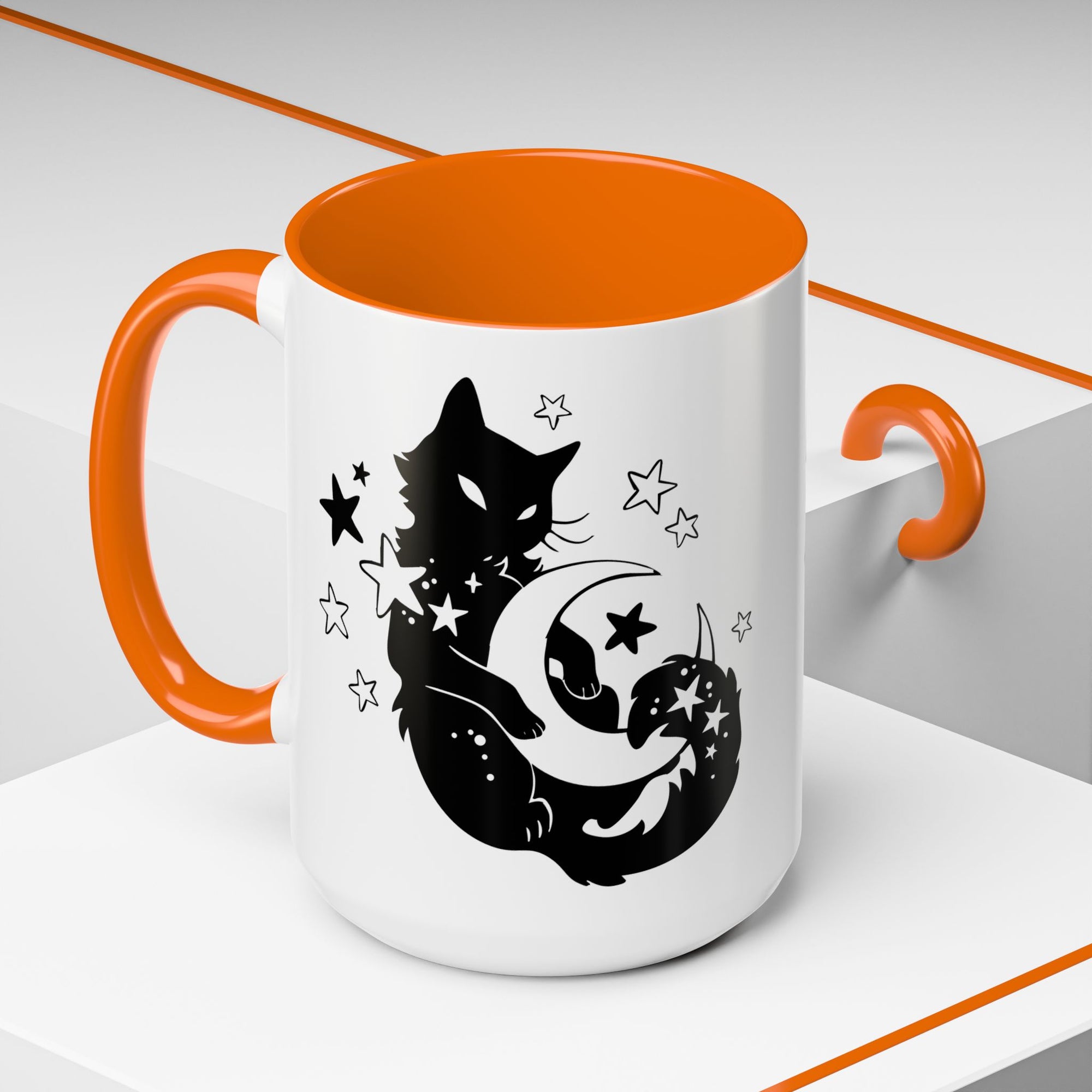 Moon Kitty Amongst the Stars Accent Coffee Mug (11, 15oz)