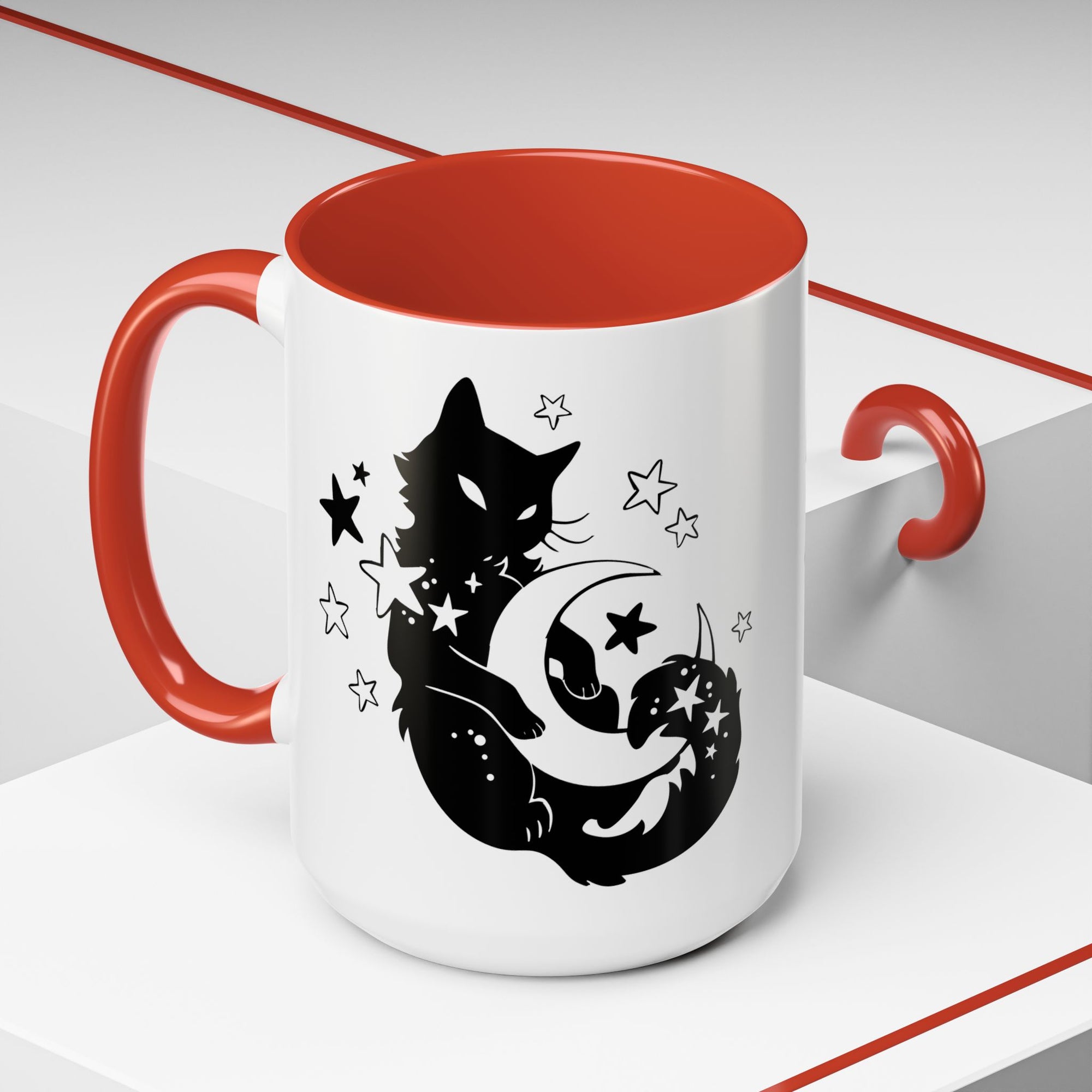 Moon Kitty Amongst the Stars Accent Coffee Mug (11, 15oz)