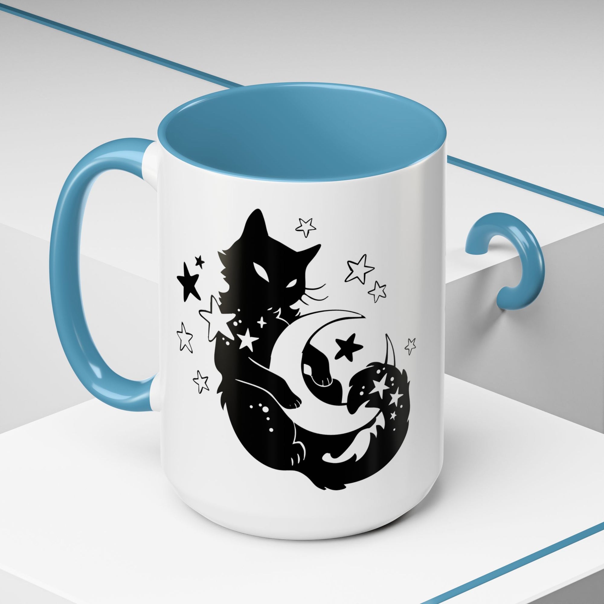 Moon Kitty Amongst the Stars Accent Coffee Mug (11, 15oz)