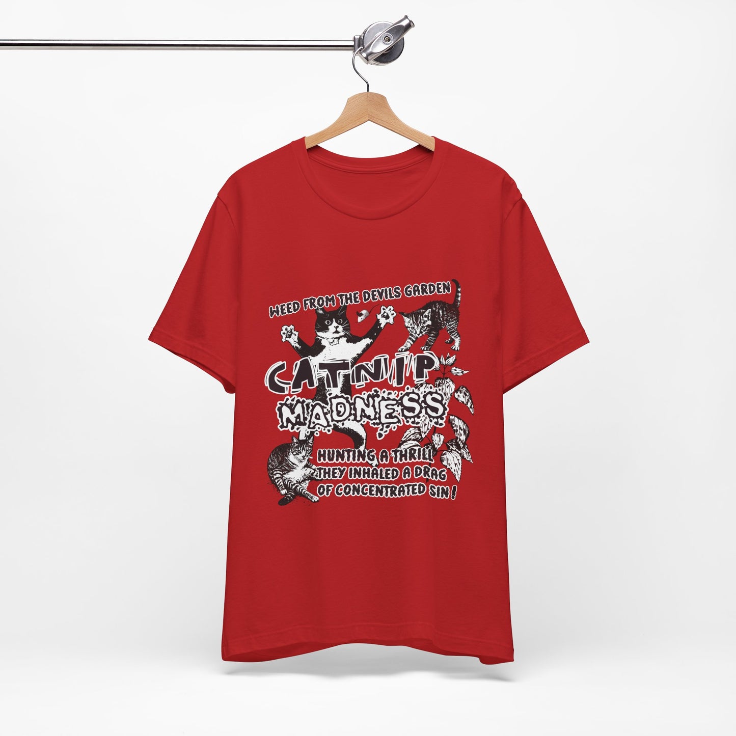 Catnip Madness Funny Retro Cat Unisex Jersey Short Sleeve Tee