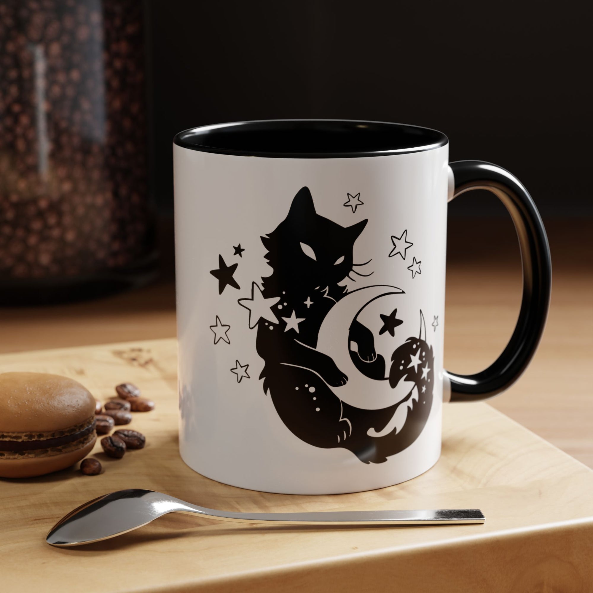 Moon Kitty Amongst the Stars Accent Coffee Mug (11, 15oz)