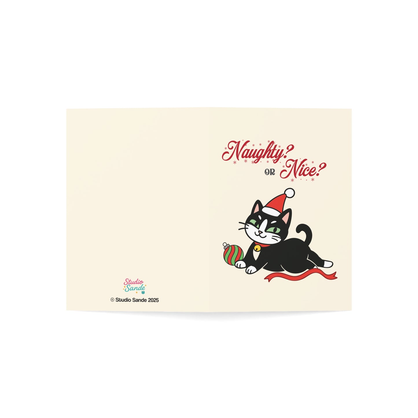 Naughty Santa Cat Greeting Cards (1, 10, 30, and 50pcs)