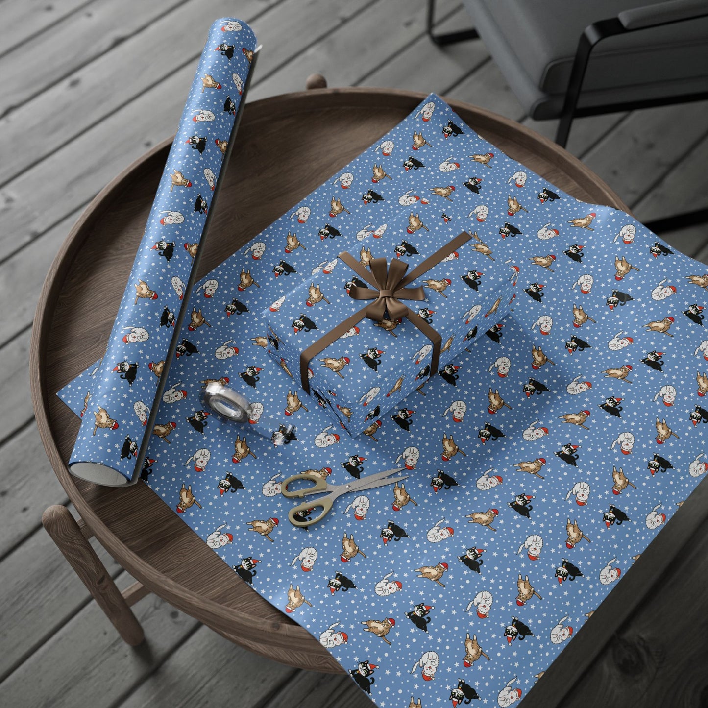 Santa Cat Christmas Wrapping Paper