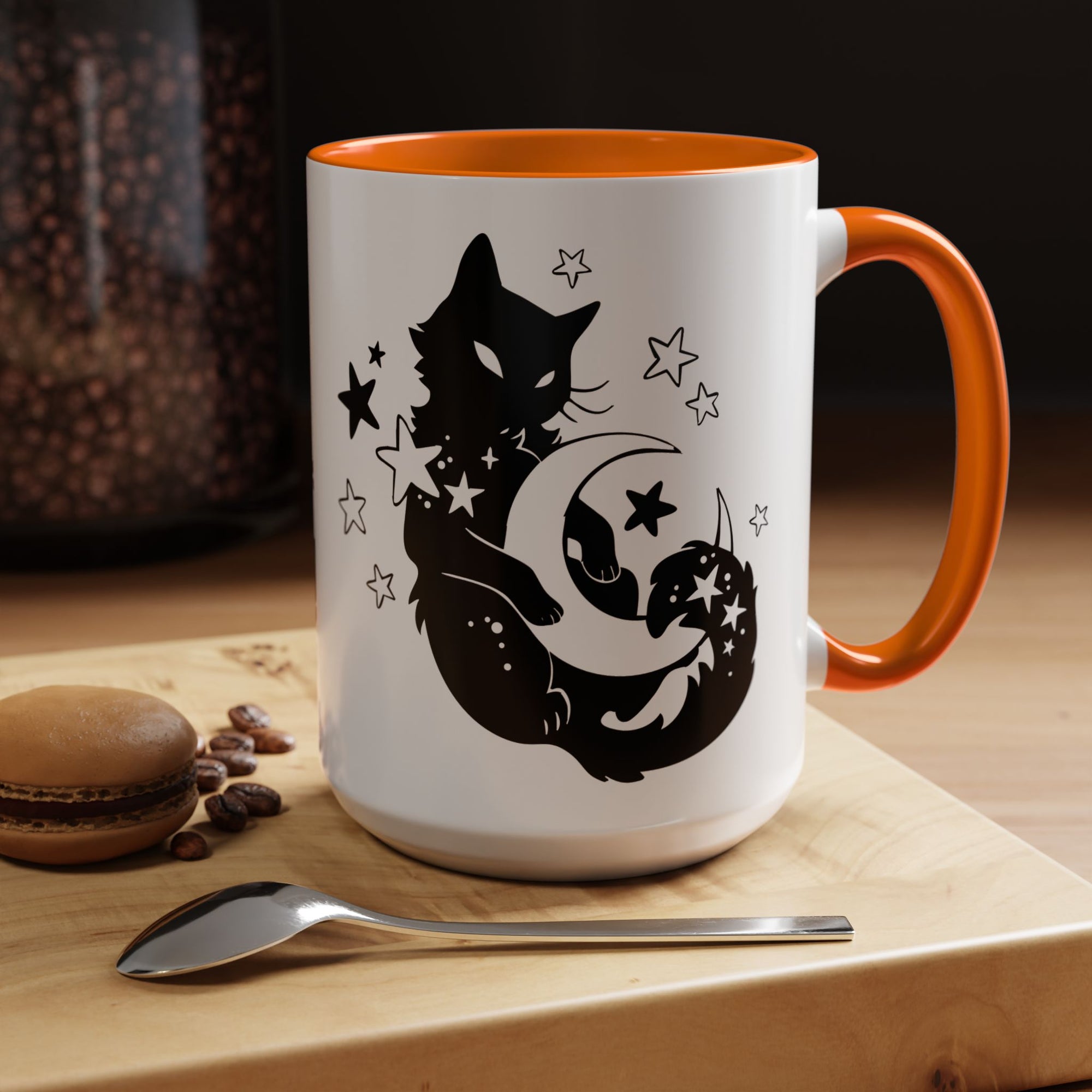 Moon Kitty Amongst the Stars Accent Coffee Mug (11, 15oz)