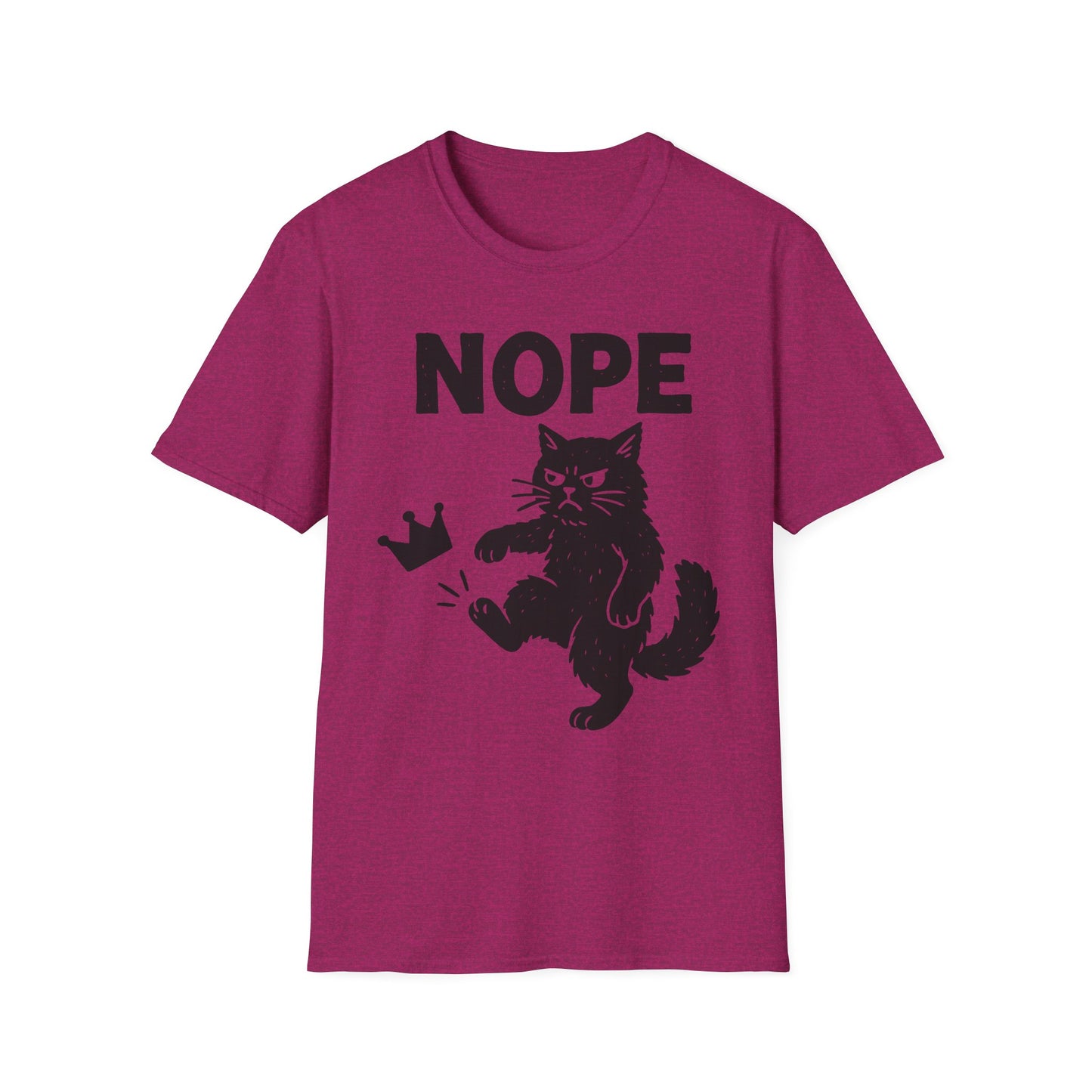 No Kings Cat Shirt Anti Royalty Protest Tee with  Cat Kicking Crown