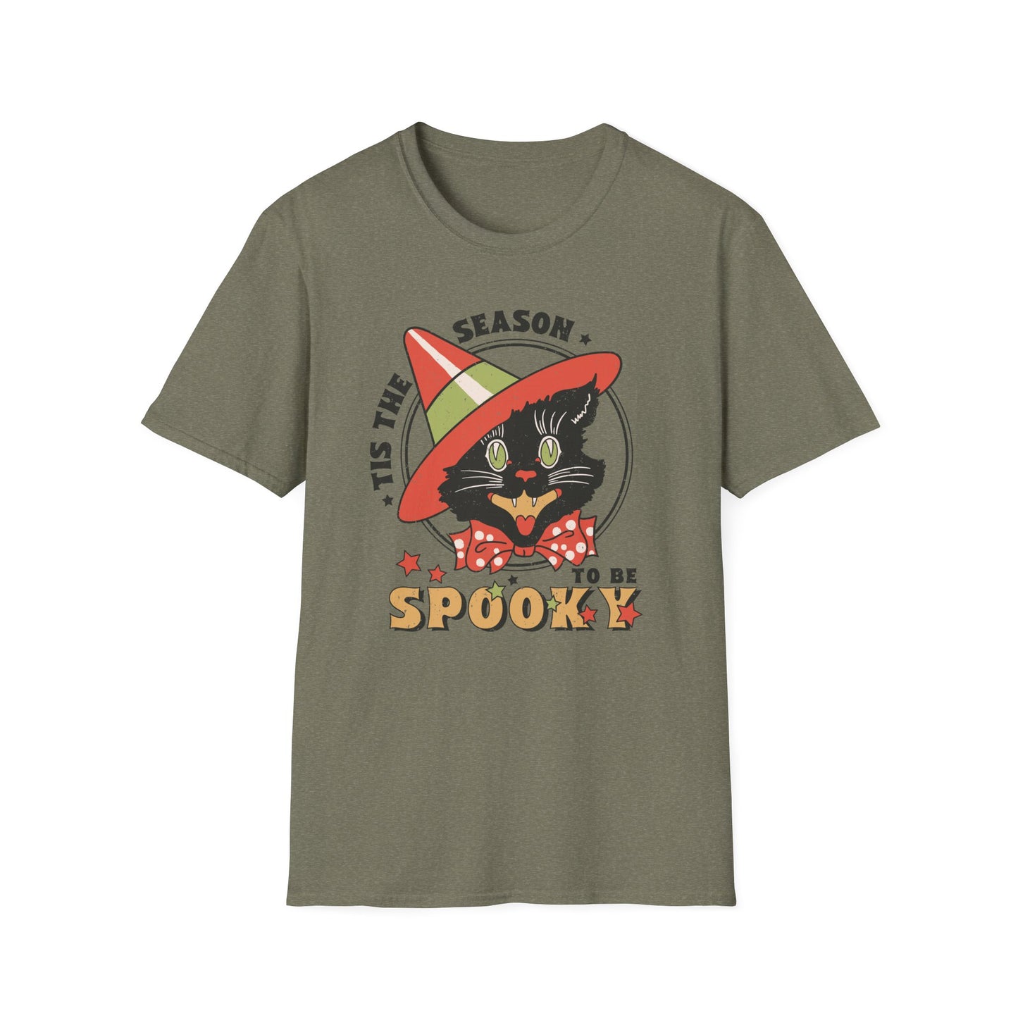 Halloween Cat Spooky Season Vintage Distressed Style Shirt