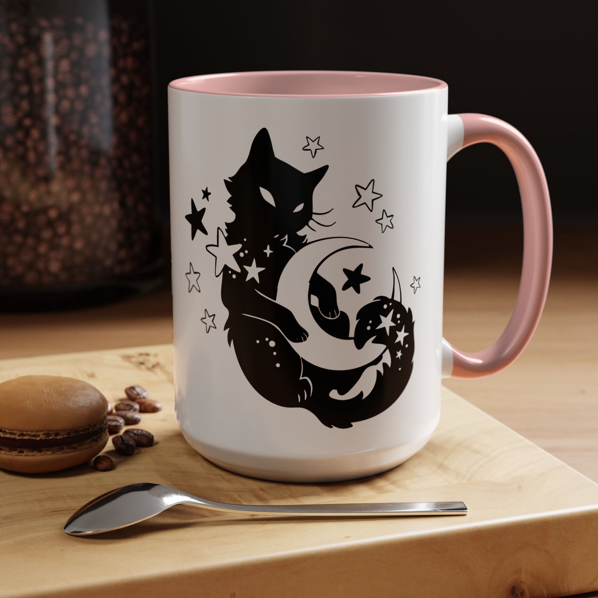 Moon Kitty Amongst the Stars Accent Coffee Mug (11, 15oz)