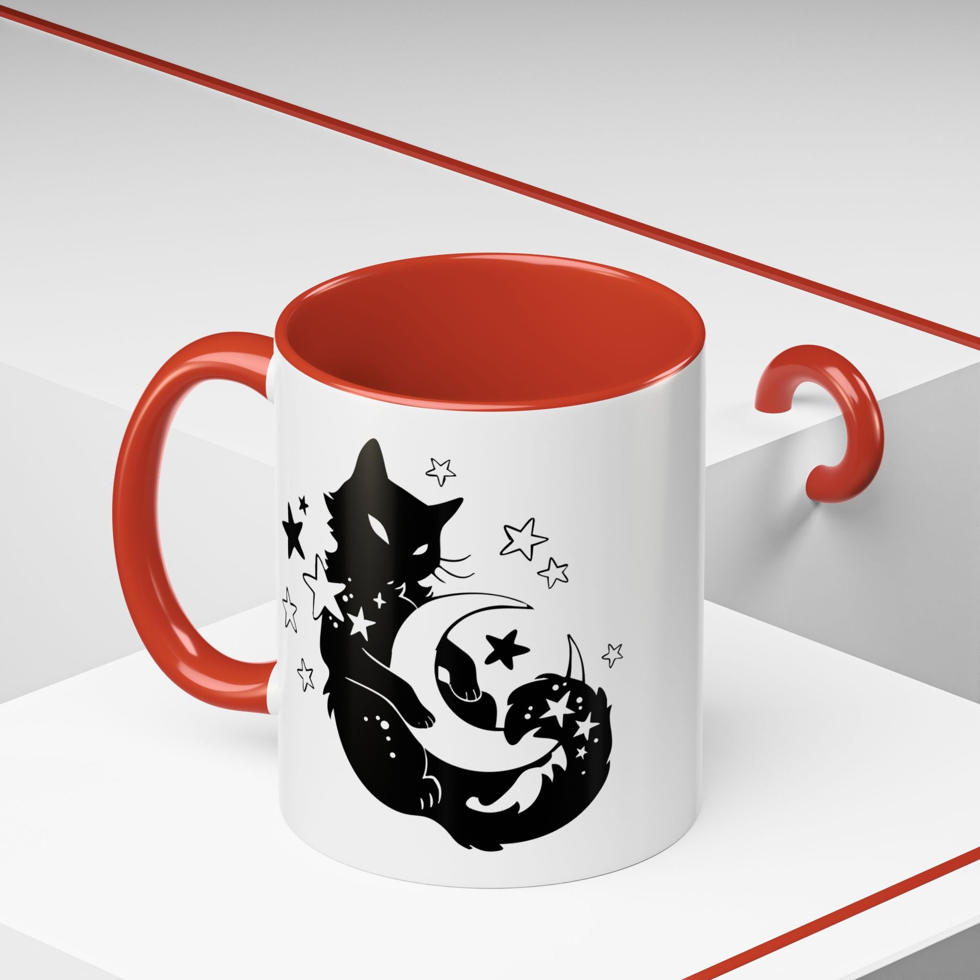 Moon Kitty Amongst the Stars Accent Coffee Mug (11, 15oz)
