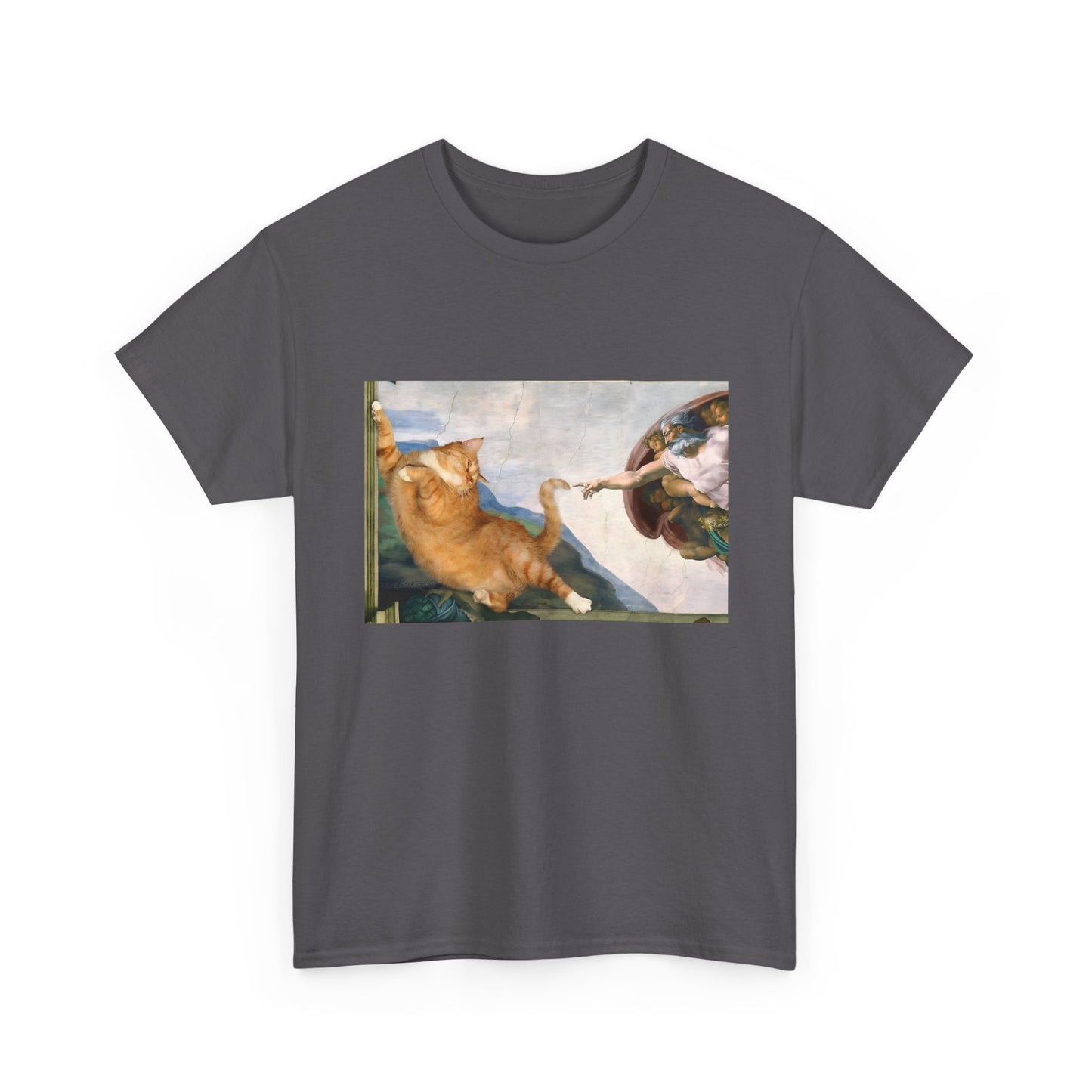 The Creation of Catdam T-Shirt Funny Renaissance Cat Tee