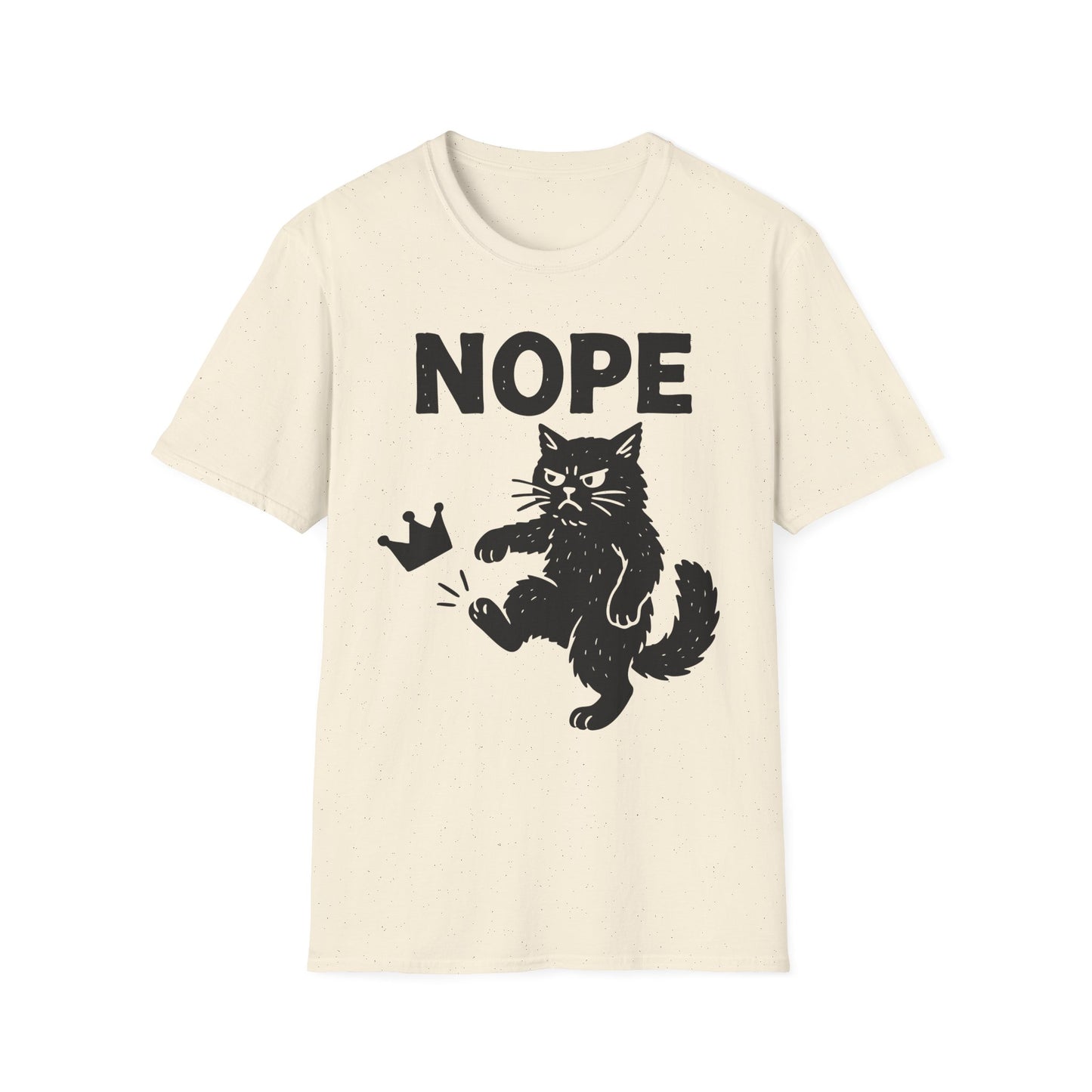 No Kings Cat Shirt Anti Royalty Protest Tee with  Cat Kicking Crown