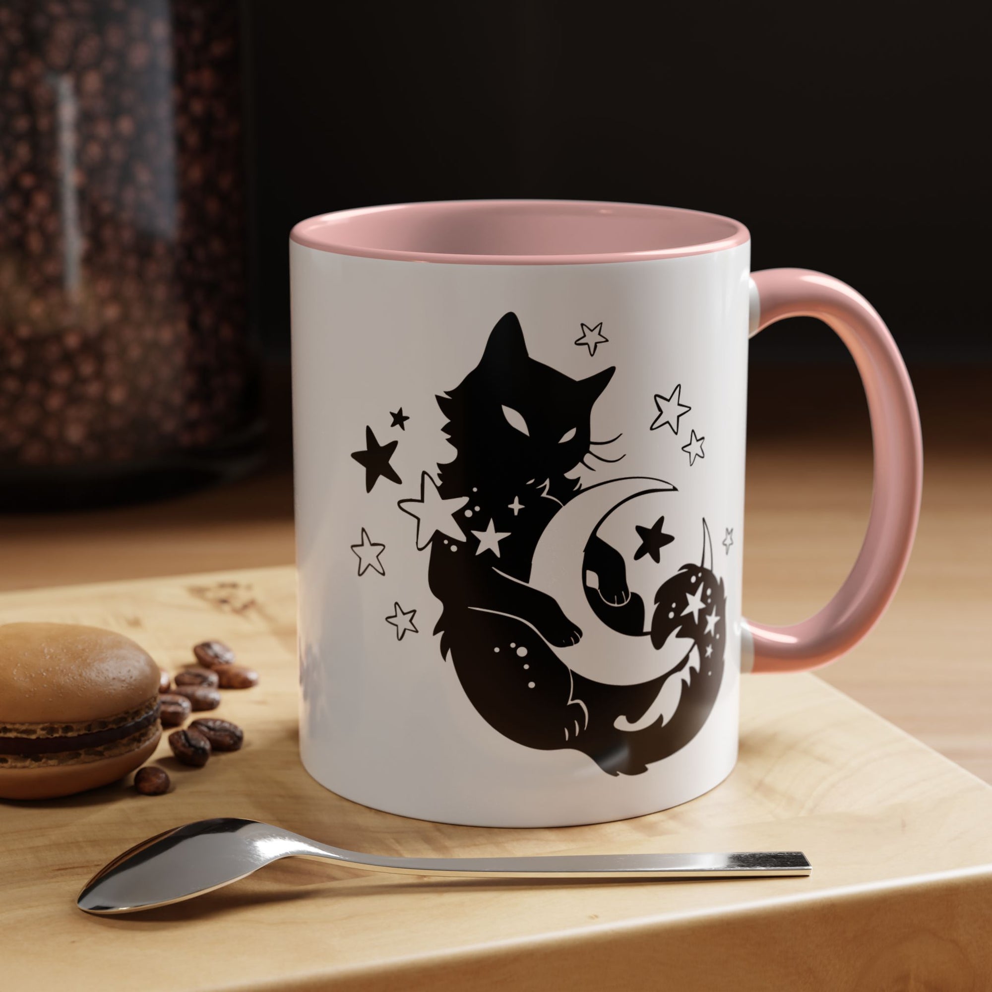 Moon Kitty Amongst the Stars Accent Coffee Mug (11, 15oz)