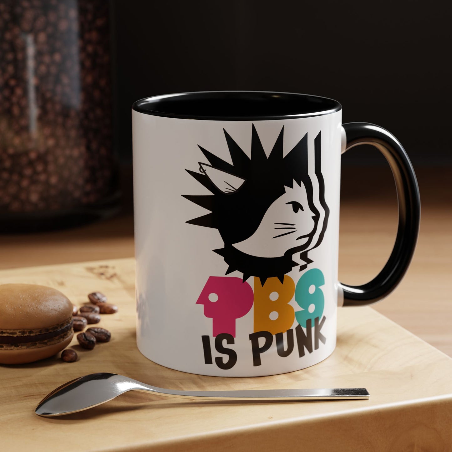 PBS is PUNK Cat Accent Coffee Mug (11, 15oz)