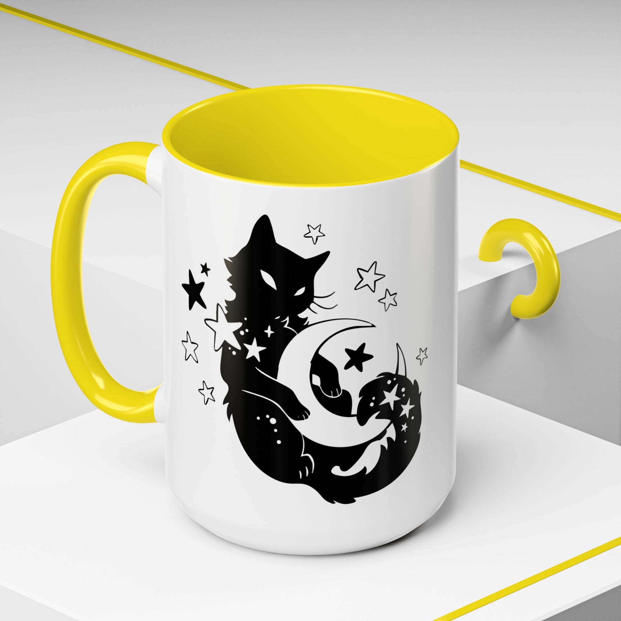 Moon Kitty Amongst the Stars Accent Coffee Mug (11, 15oz)