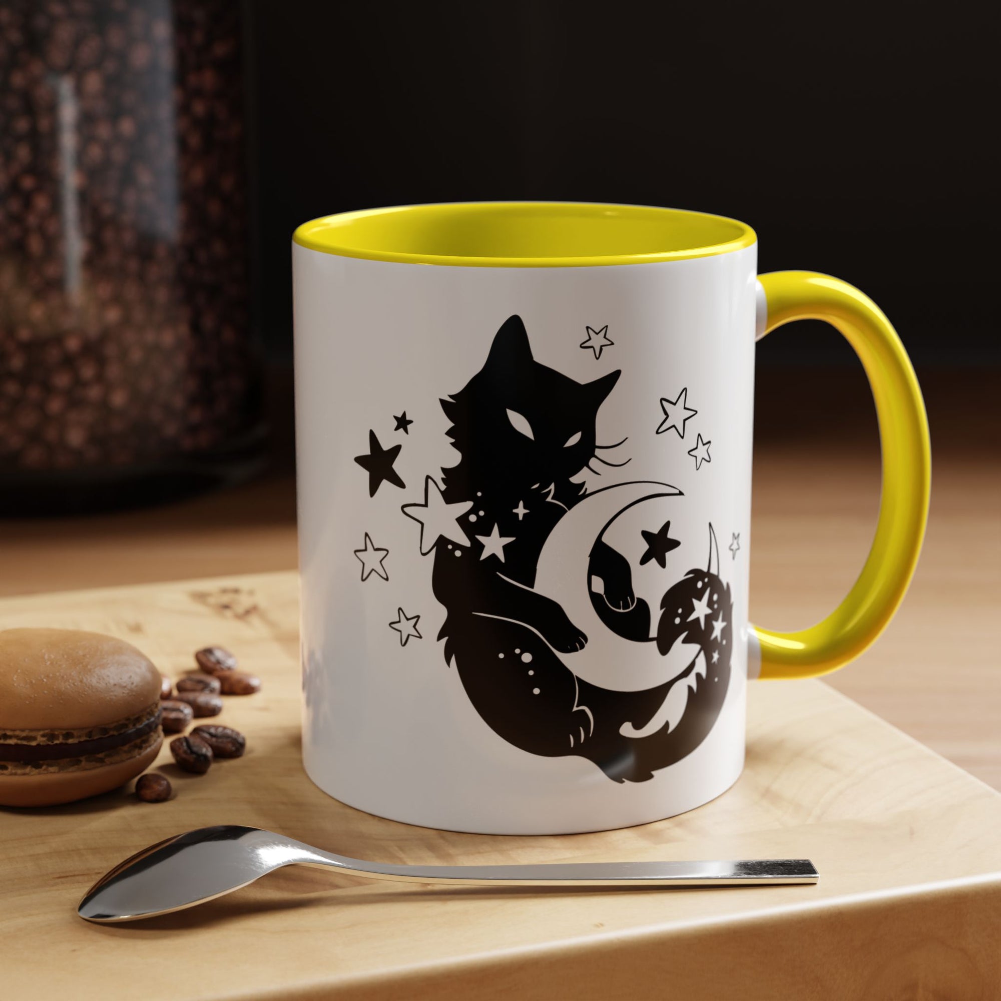 Moon Kitty Amongst the Stars Accent Coffee Mug (11, 15oz)