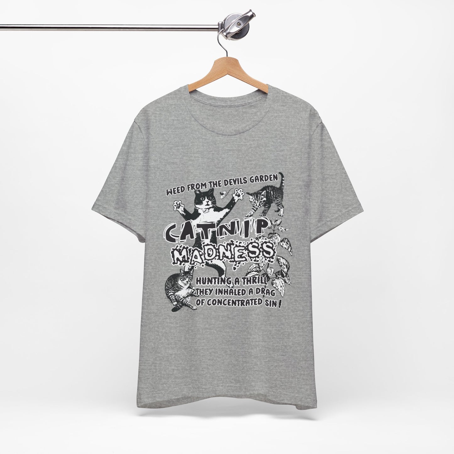 Catnip Madness Funny Retro Cat Unisex Jersey Short Sleeve Tee